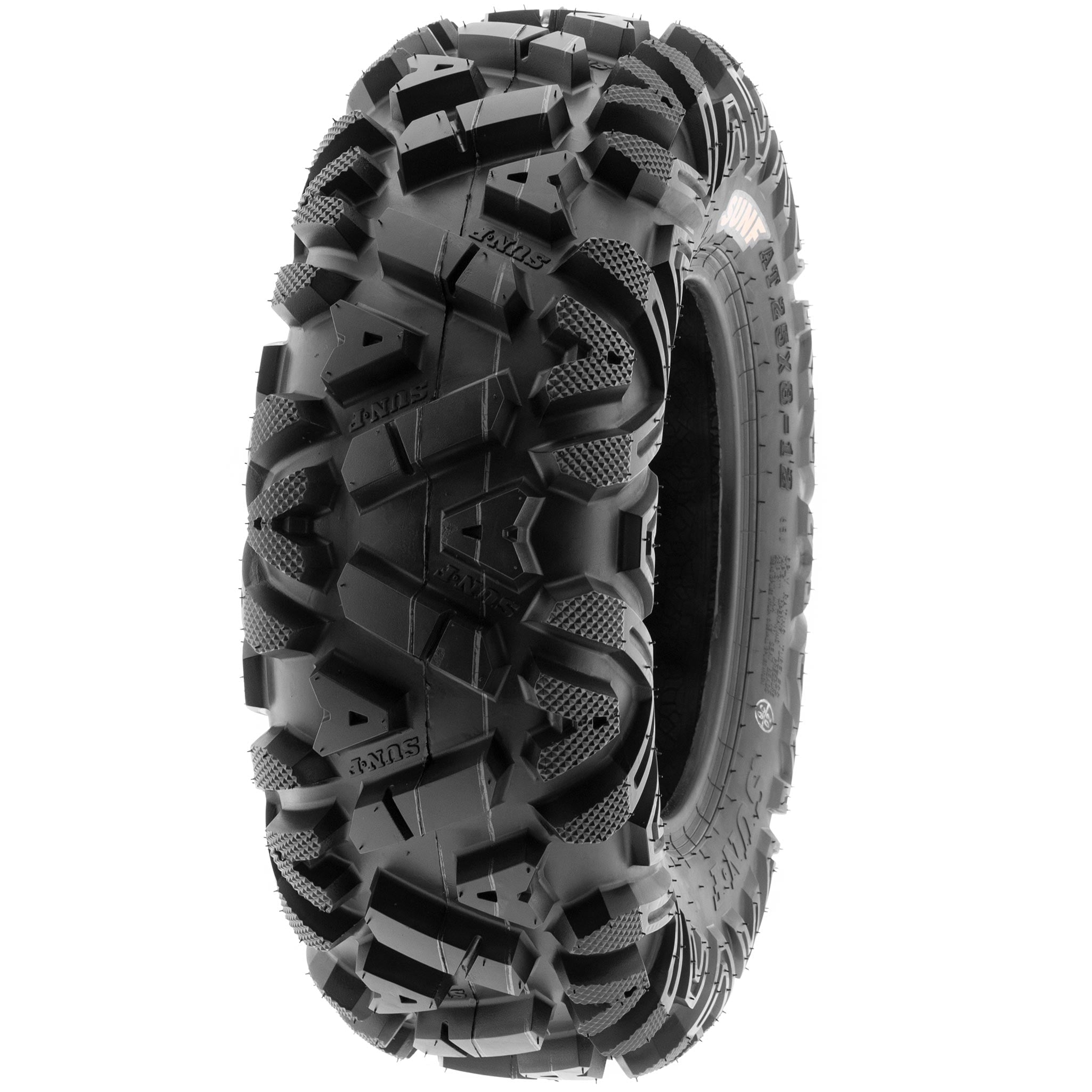 Pneus tout-terrain SunF 2025 pour VTT/SSV 25×8-12 et 25×10-12 (lot de 6) A033 | Ensemble complet de 4 pneus