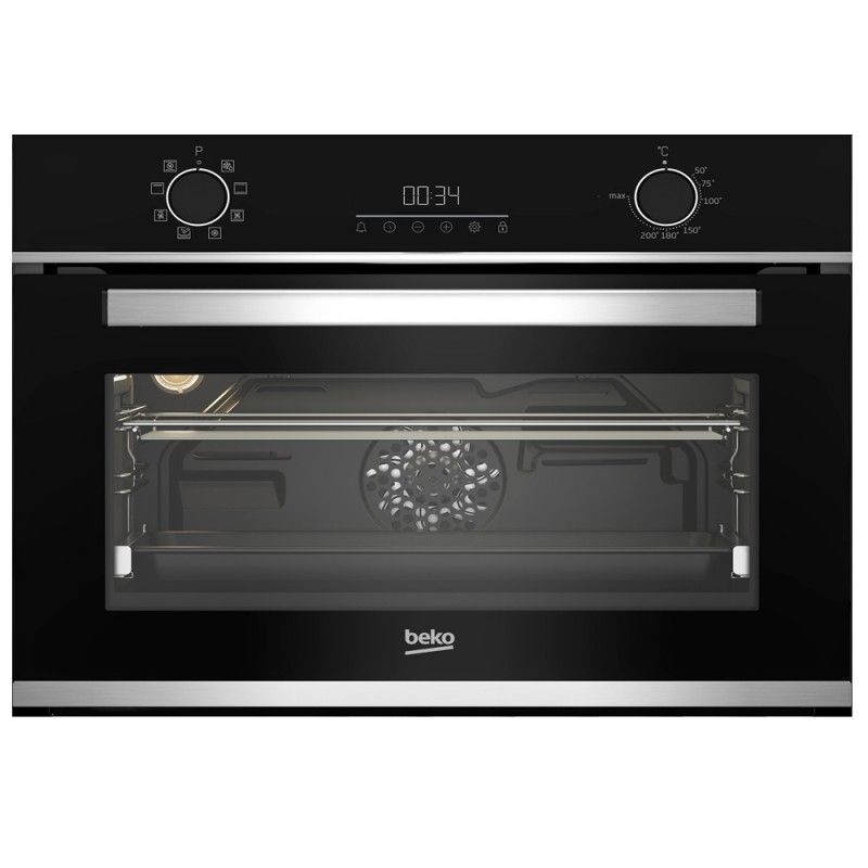 Beko BBCM13300XC Backofen, schwarzes Glas, 45 cm