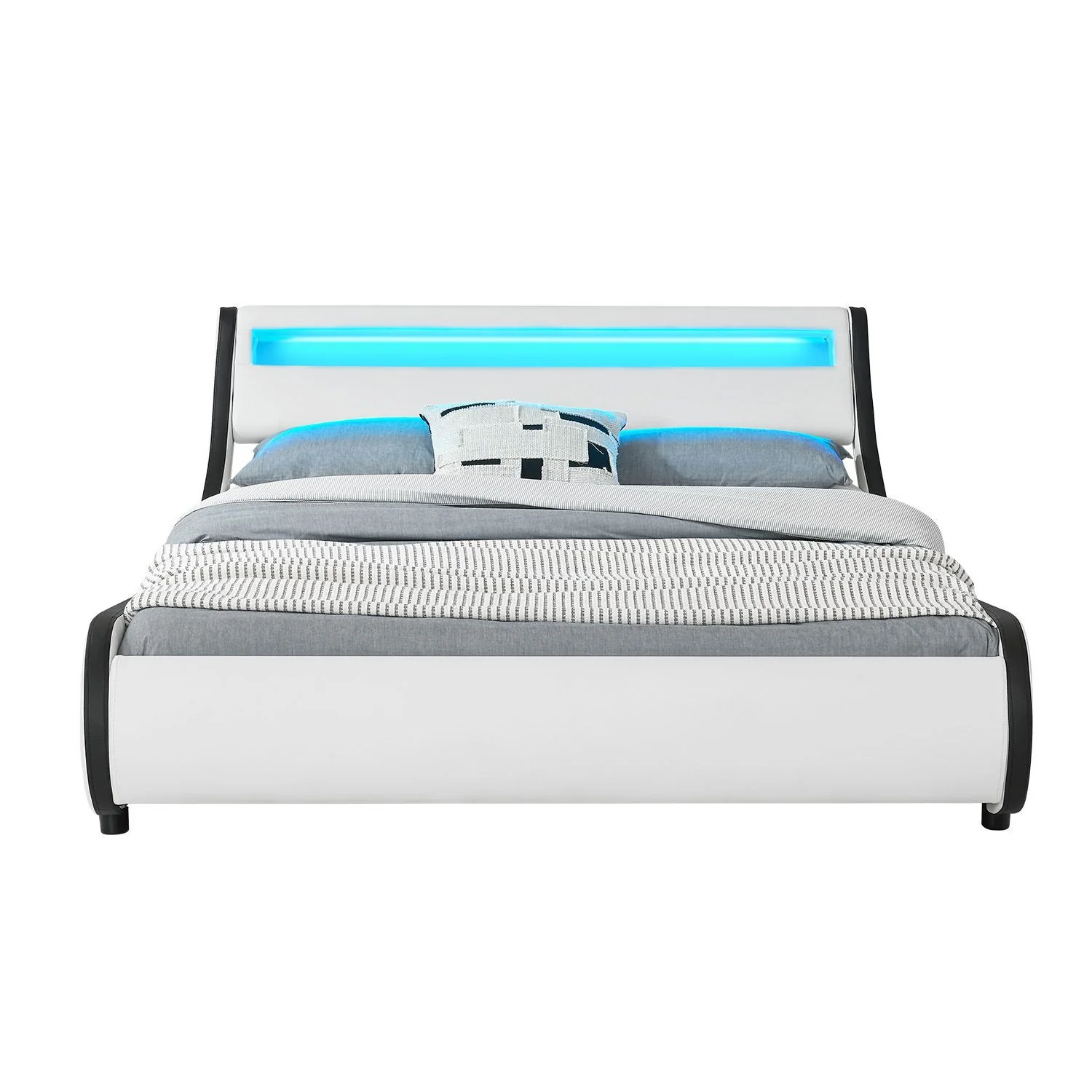 Lit capitonné Valencia 2025, 140 x 200 cm, blanc