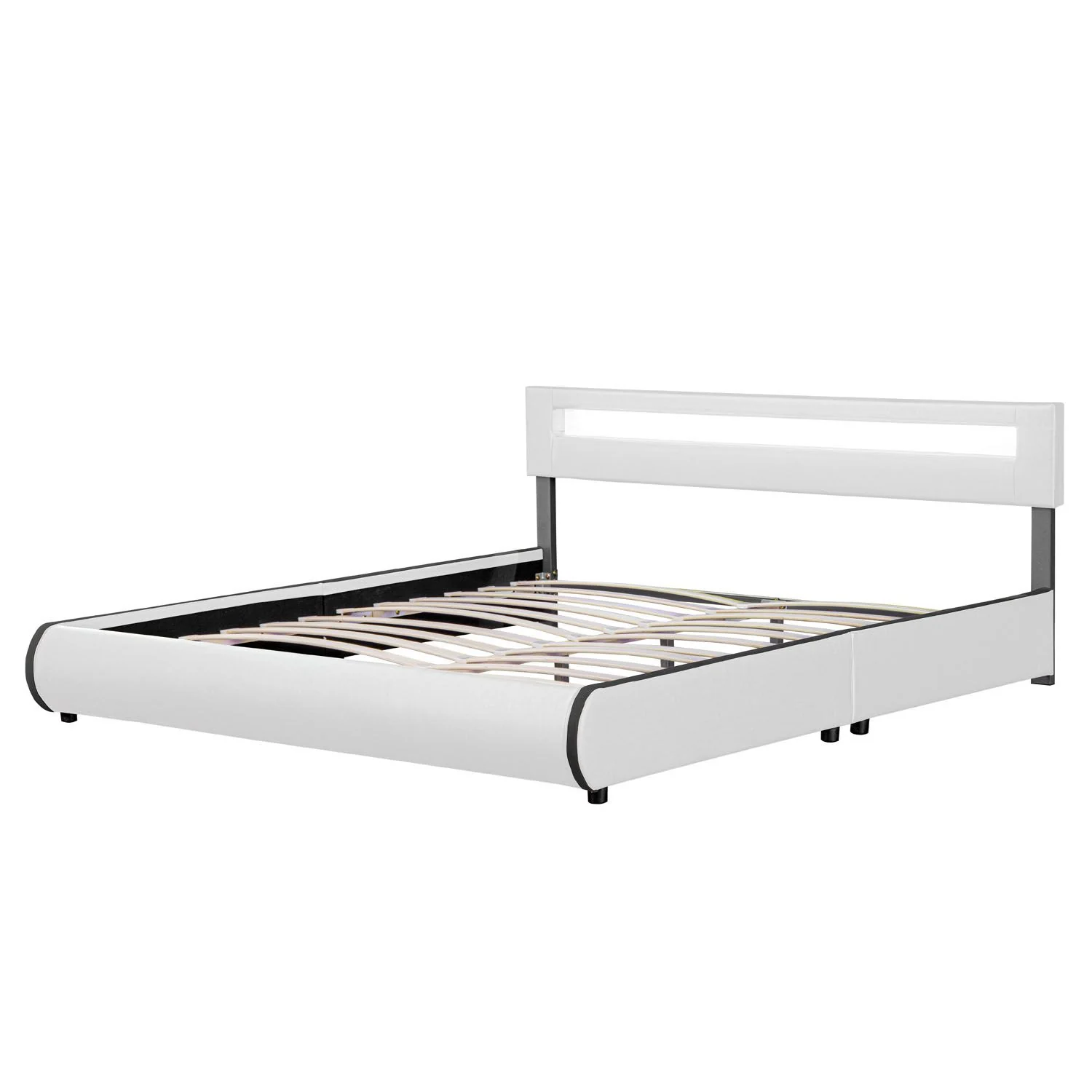 Lit capitonné Séville 2025, 140 x 200 cm, blanc