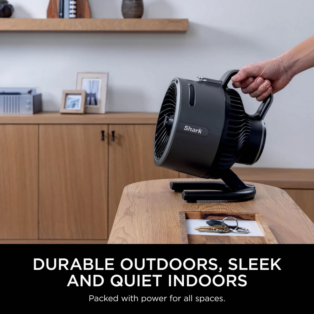 2025 Shark FlexBreeze HydroGo FA050UK tågeblæser – Ultrakraftfuld bærbar køleløsning til indendørs og udendørs brug (kul)