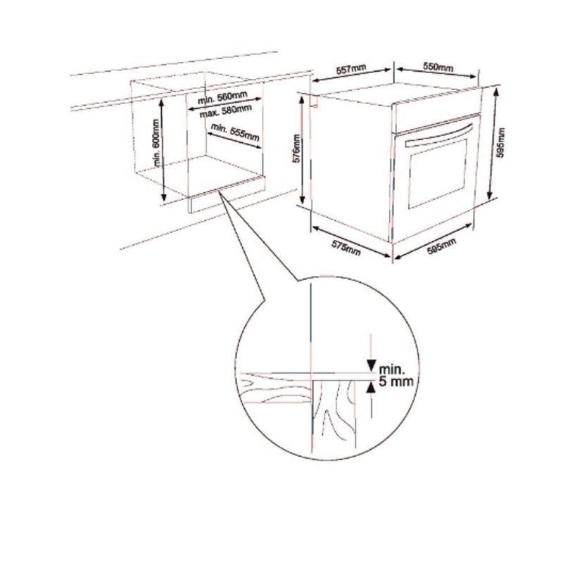 Aspes Ahe1300b Weißer Backofen