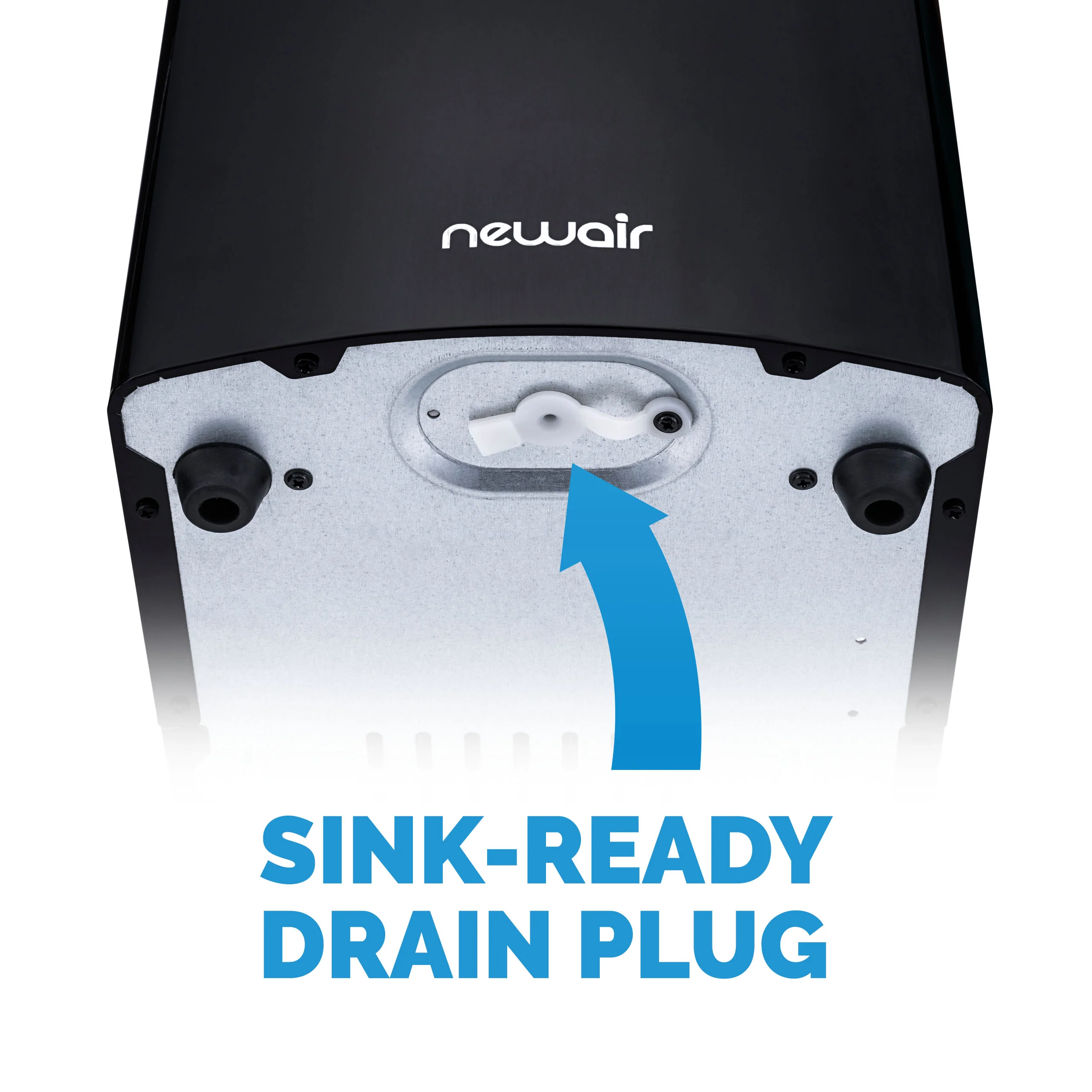 Newair® Tisch-Eiswürfelbereiter 2025 – Kugelförmige Eiswürfel. 15 kg/Tag – Schwarz