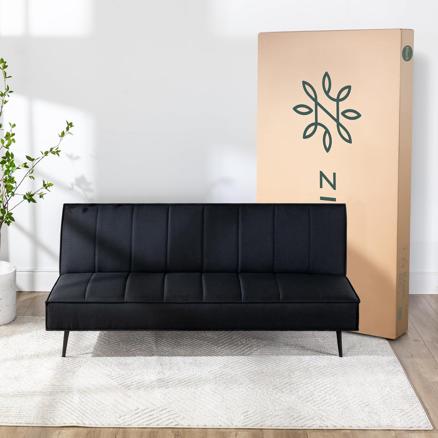 Zinus Quinn Click Clack sovesofa - 2-i-1 foldbar sovesofa - Velegnet til gæsteværelser og små rum - Grå