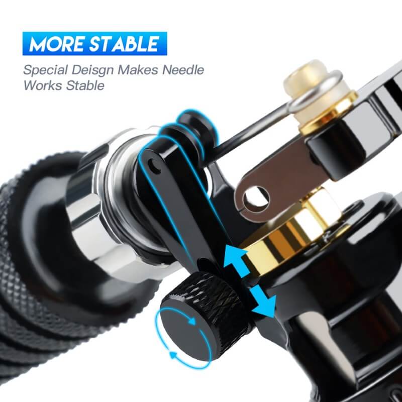 Dragonhawk X3 roterende tatoveringsmaskine med to specialfremstillede fjedre, 4,0 mm slaglængde, kerneløs motor