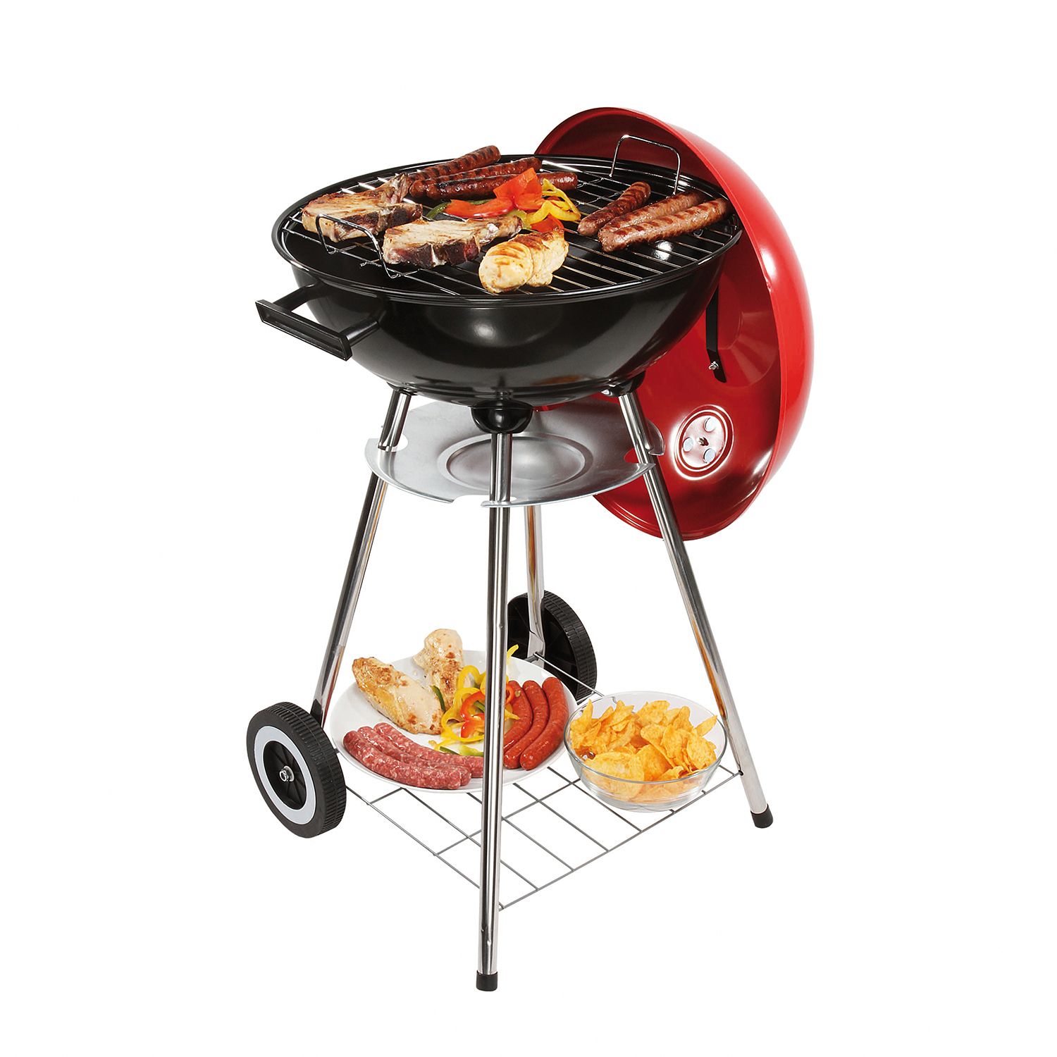 Livoo Holzkohlegrill 41 cm Rot/Schwarz - Doc172r