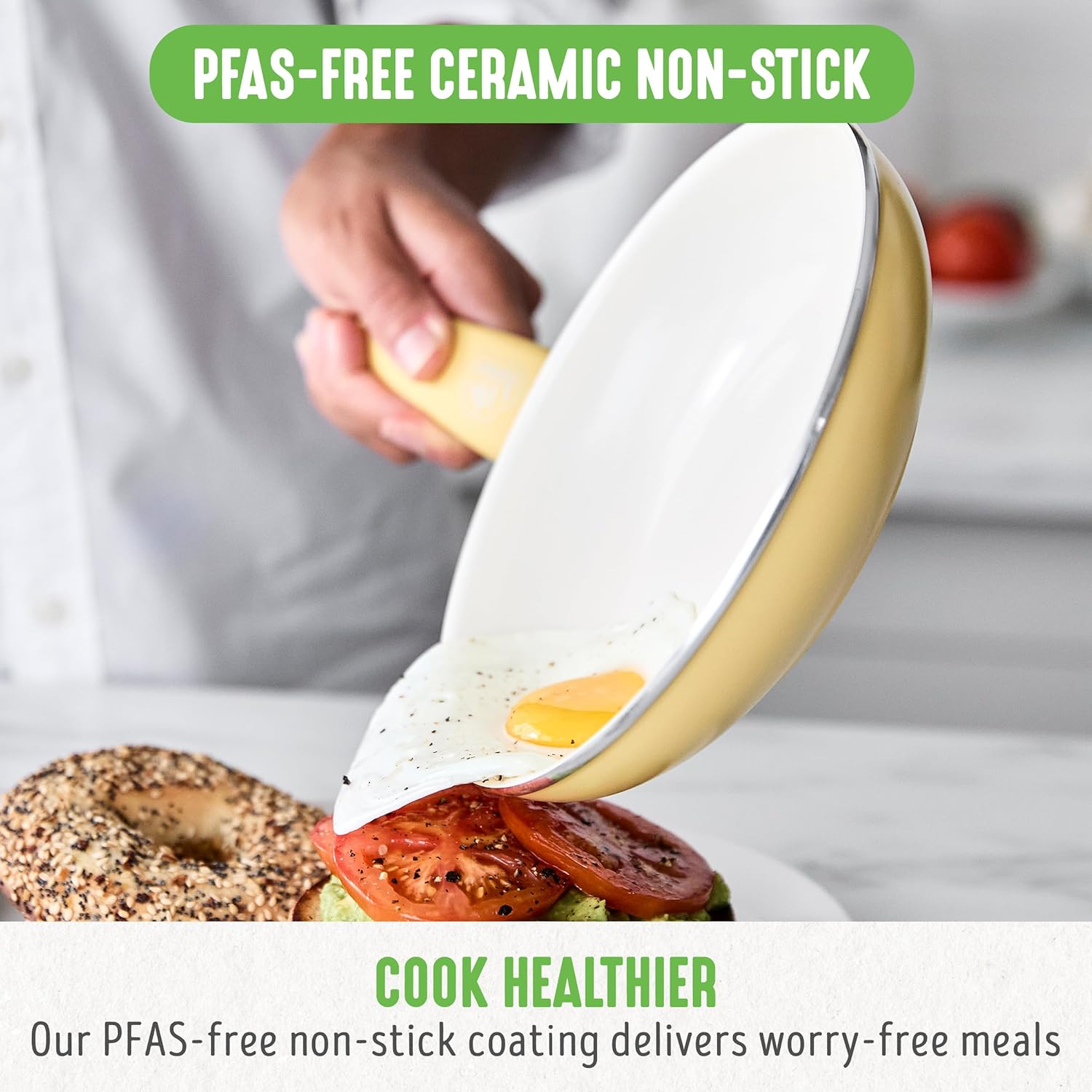 GreenLife Soft Grip 16-teiliges Antihaft-Keramik-Kochgeschirr-Set, bestehend aus Bratpfanne, Stielkasserolle und Topf, PFAS-frei, spülmaschinenfest, ofenfest, türkis