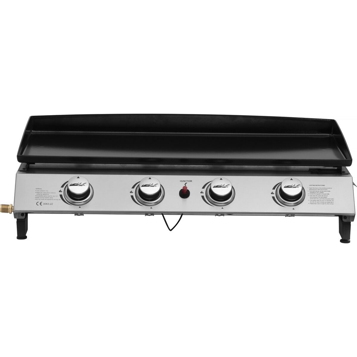 „Jolly“ Gasgrillplatte mit 4 Brennern – 10 kW – Grau
