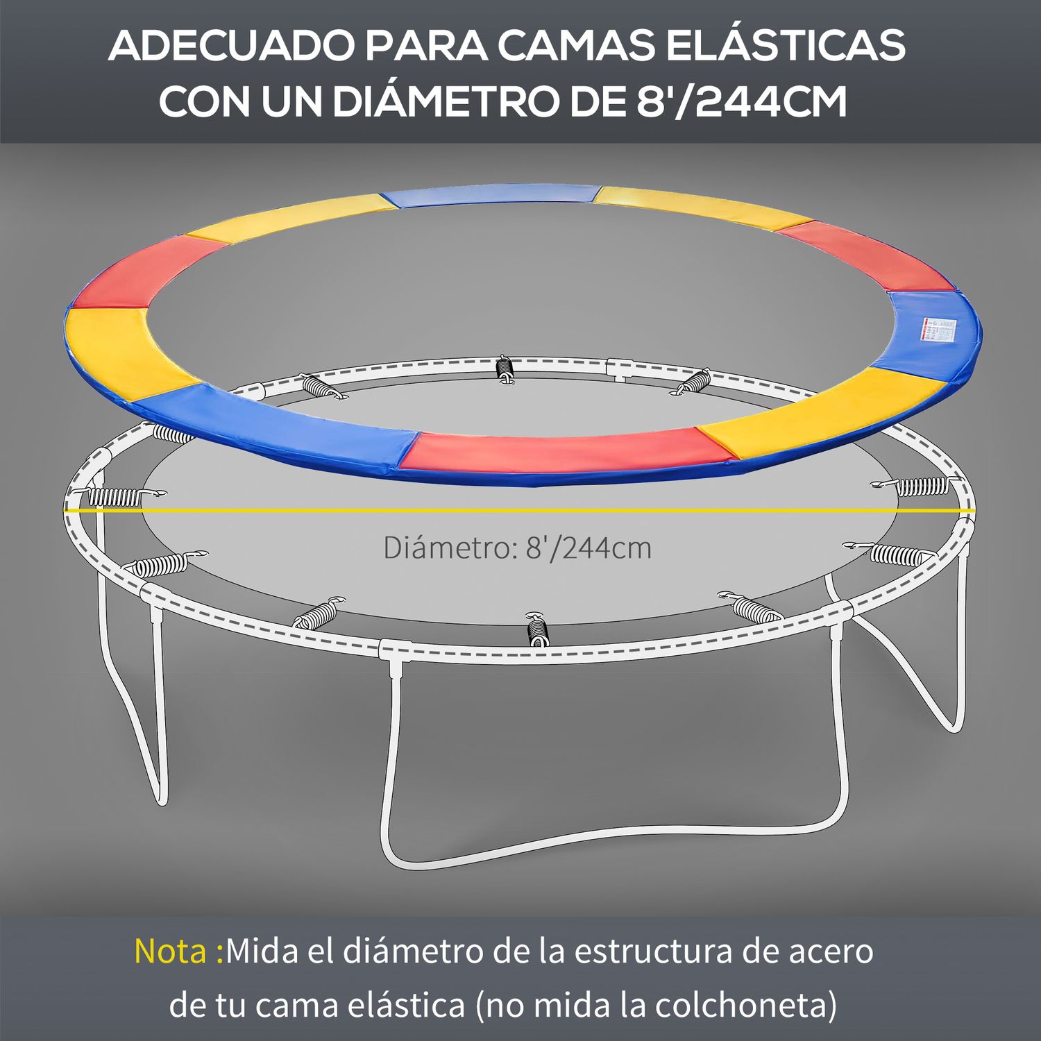 Homcom Schutzkissenbezug, EPE-Kunststoff, Ø 244 cm, mehrfarbig