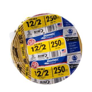 250' Romex SIMpull CU NM-B Southwire-kabel med 12 massive ledere