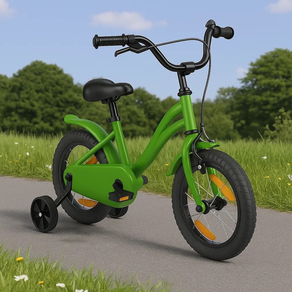 Vélo enfant 14 pouces vert, convient aux enfants de 3 à 5 ans - cKtxszHN13Hj