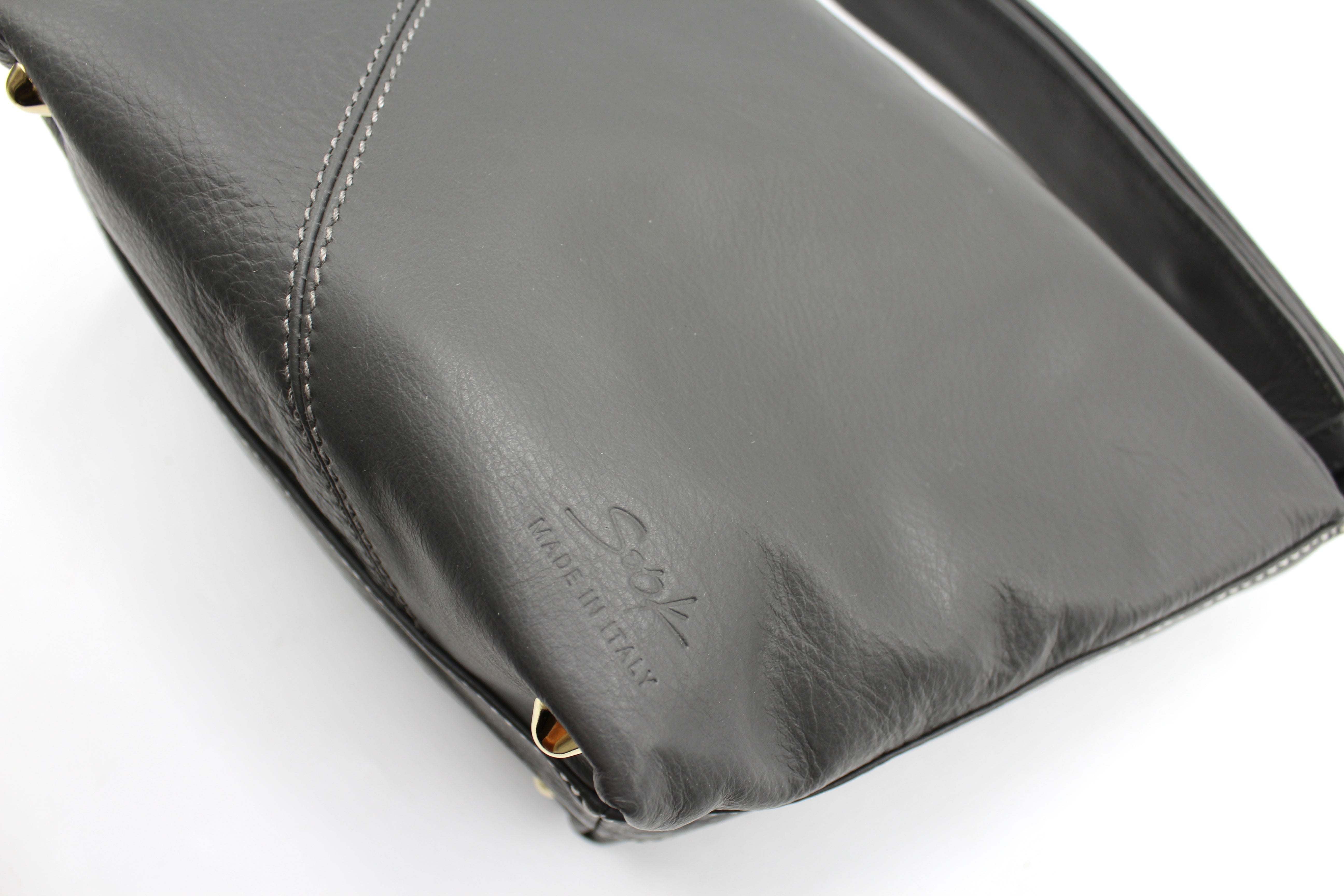 Evy - Genuine Leather Pouch Shoulder Bag - Ash Grey