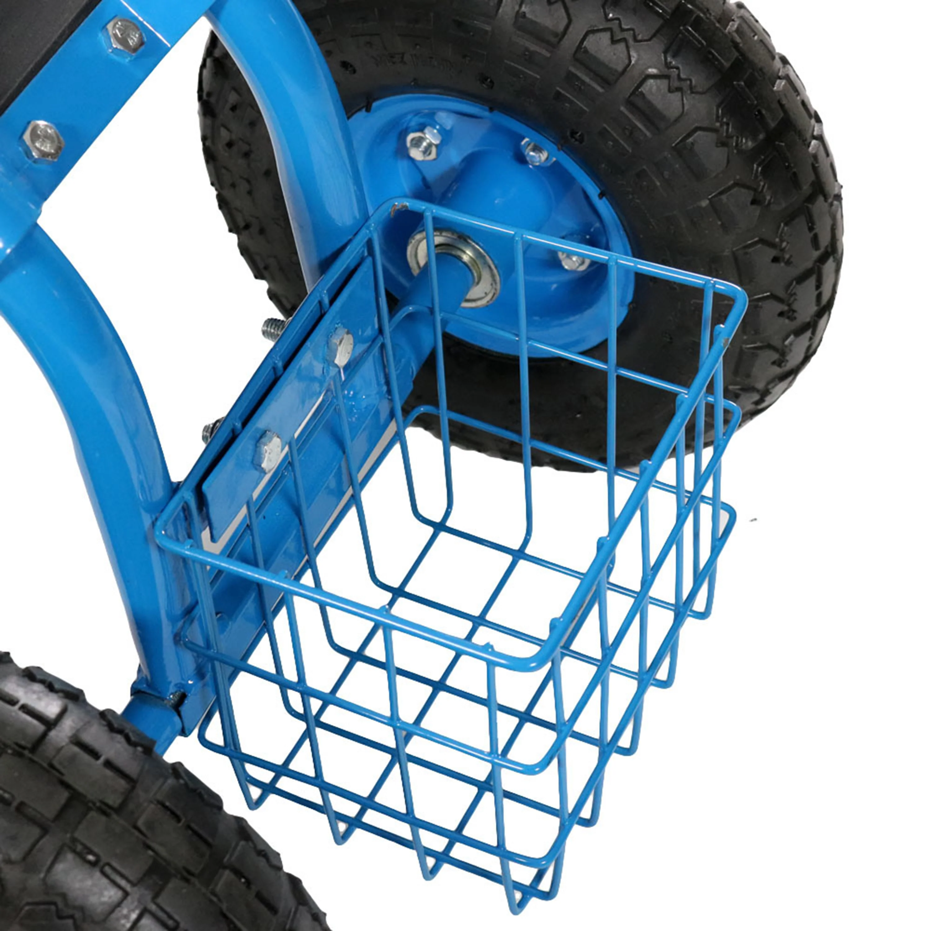 Chariot de jardin roulant Sunnydaze 2025 avec siège pivotant et poignée de direction