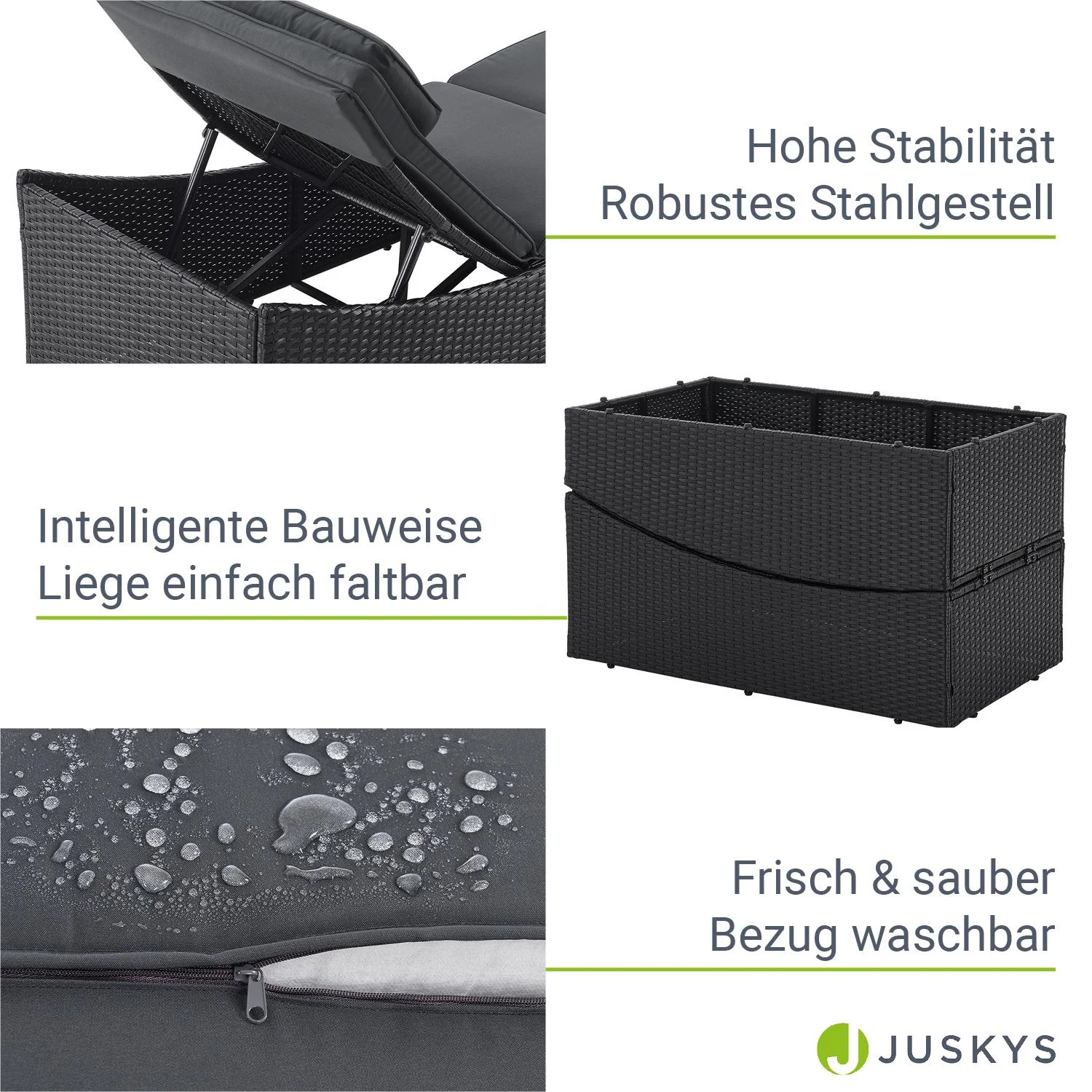 Chaise longue pliante Lamia en polyrotin 2025