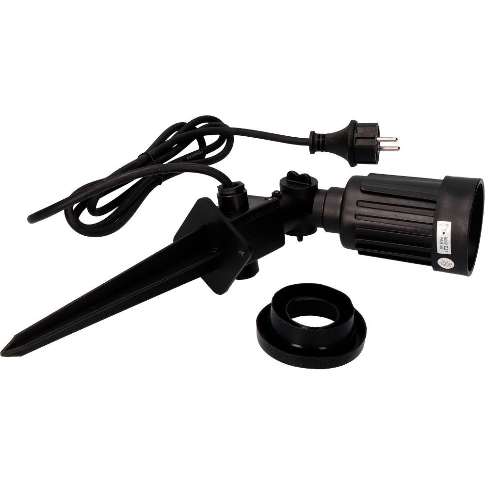 Schwarzer Gartenstecker 1 E27 Edm Light