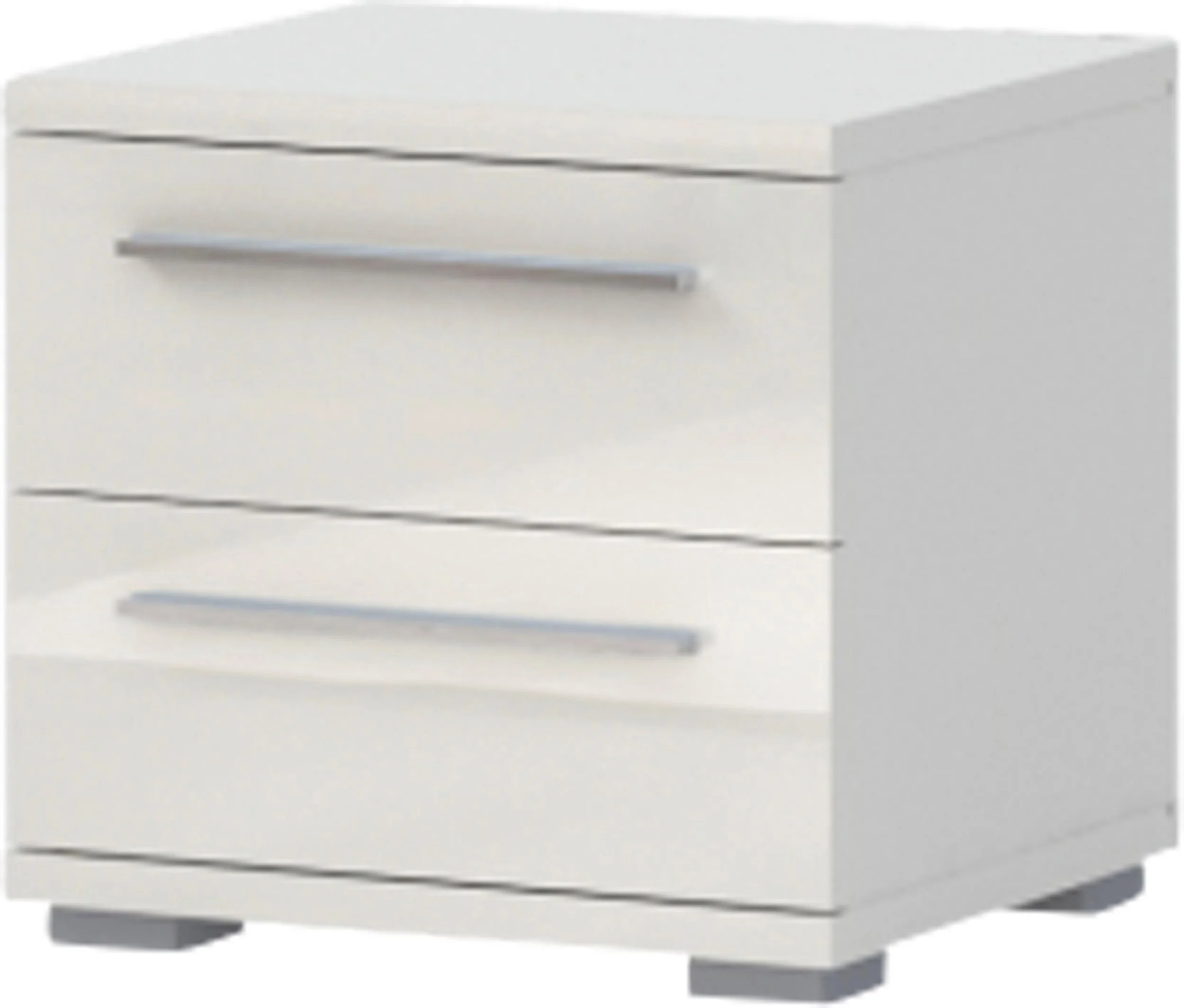 Blank beige klaver-natbord med 2 skuffer, 45 cm bredt