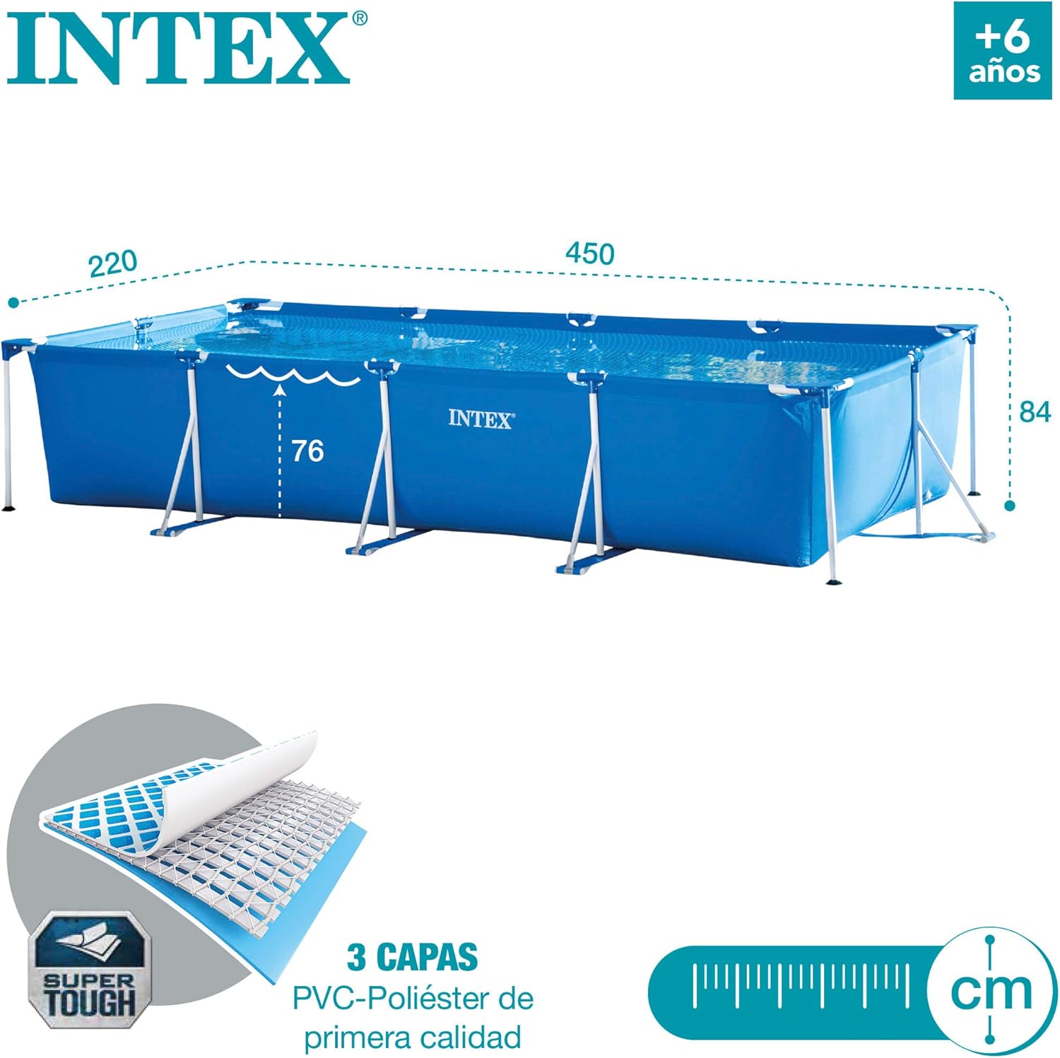 Intex 28271NP – Piscine amovible Small Frame 260 x 160 x 65 cm, 2 282 litres, bleue
