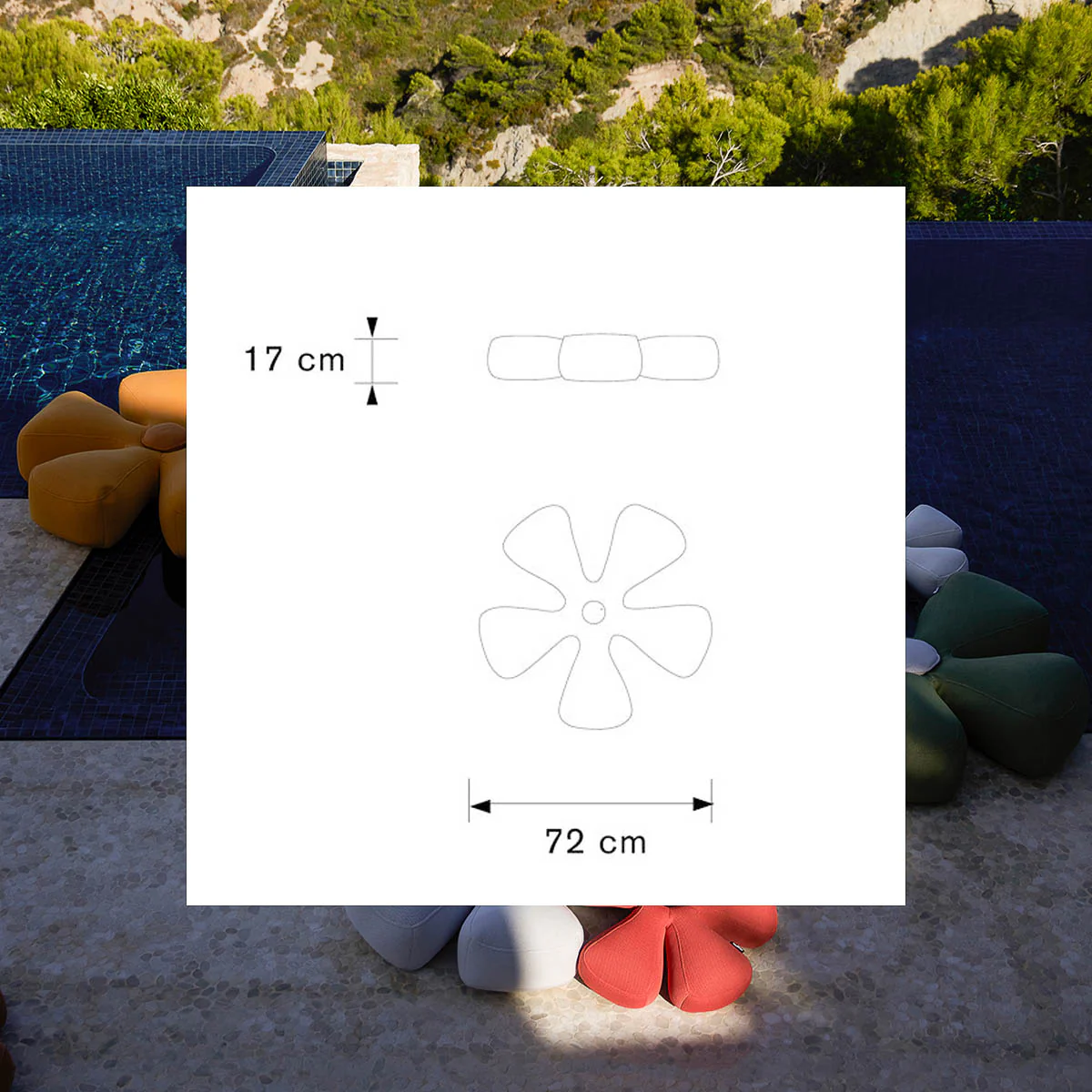 Schwimmender Blumensitz