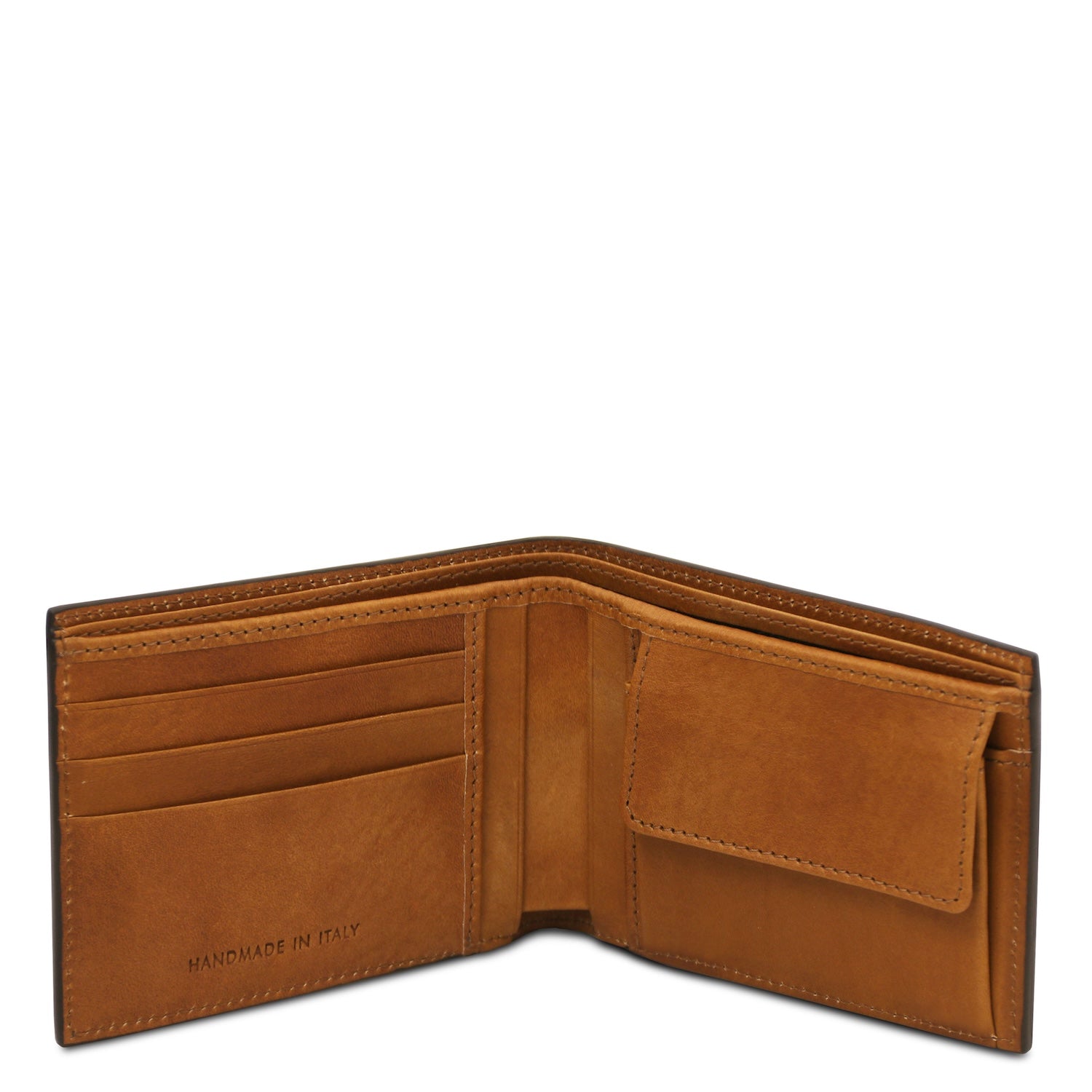 Exclusive 2 fold leather wallet for men with coin pocket - Matte leather | TL142552