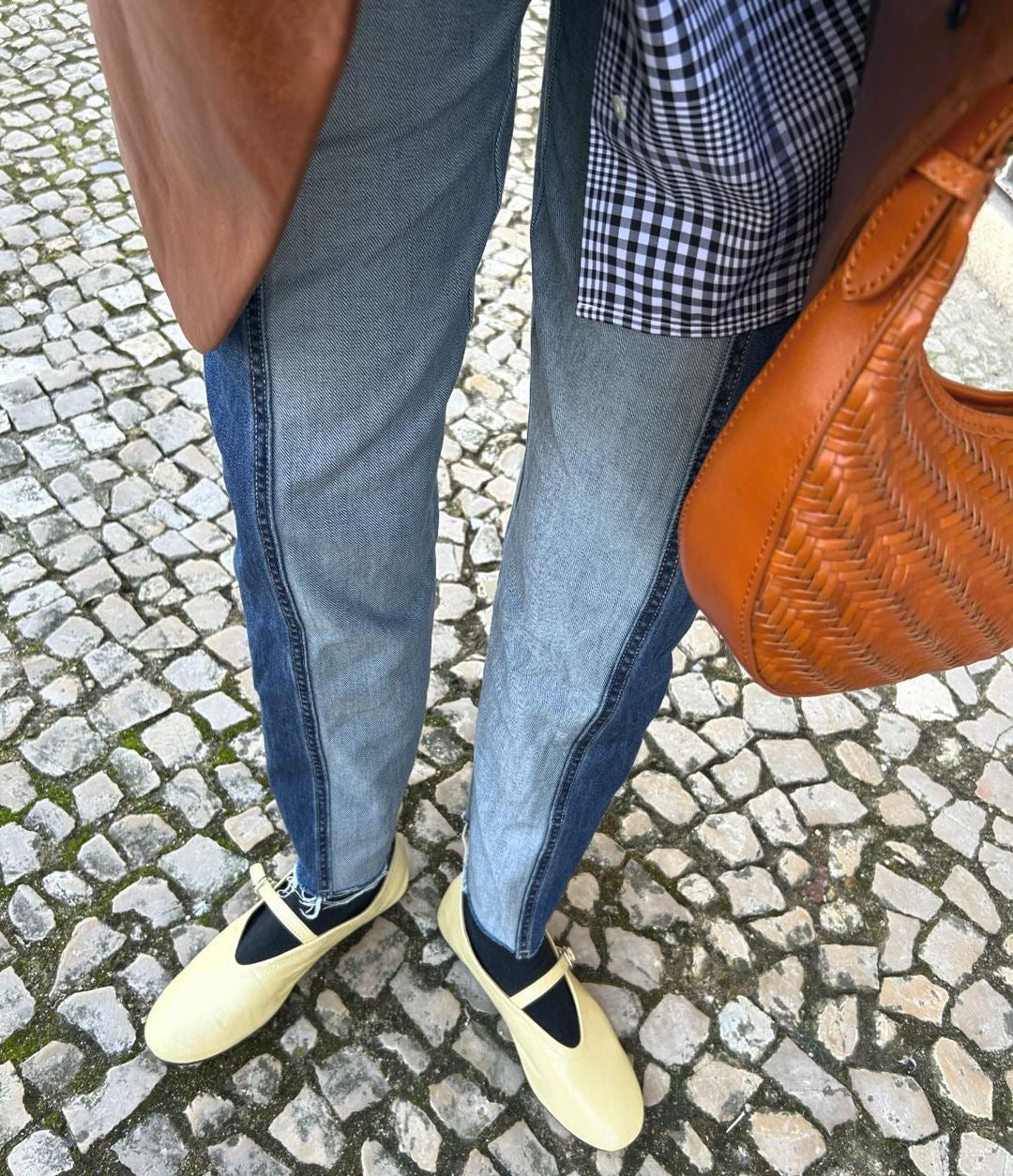 Carmel - Hand Woven Leather Crescent Bag | Brown