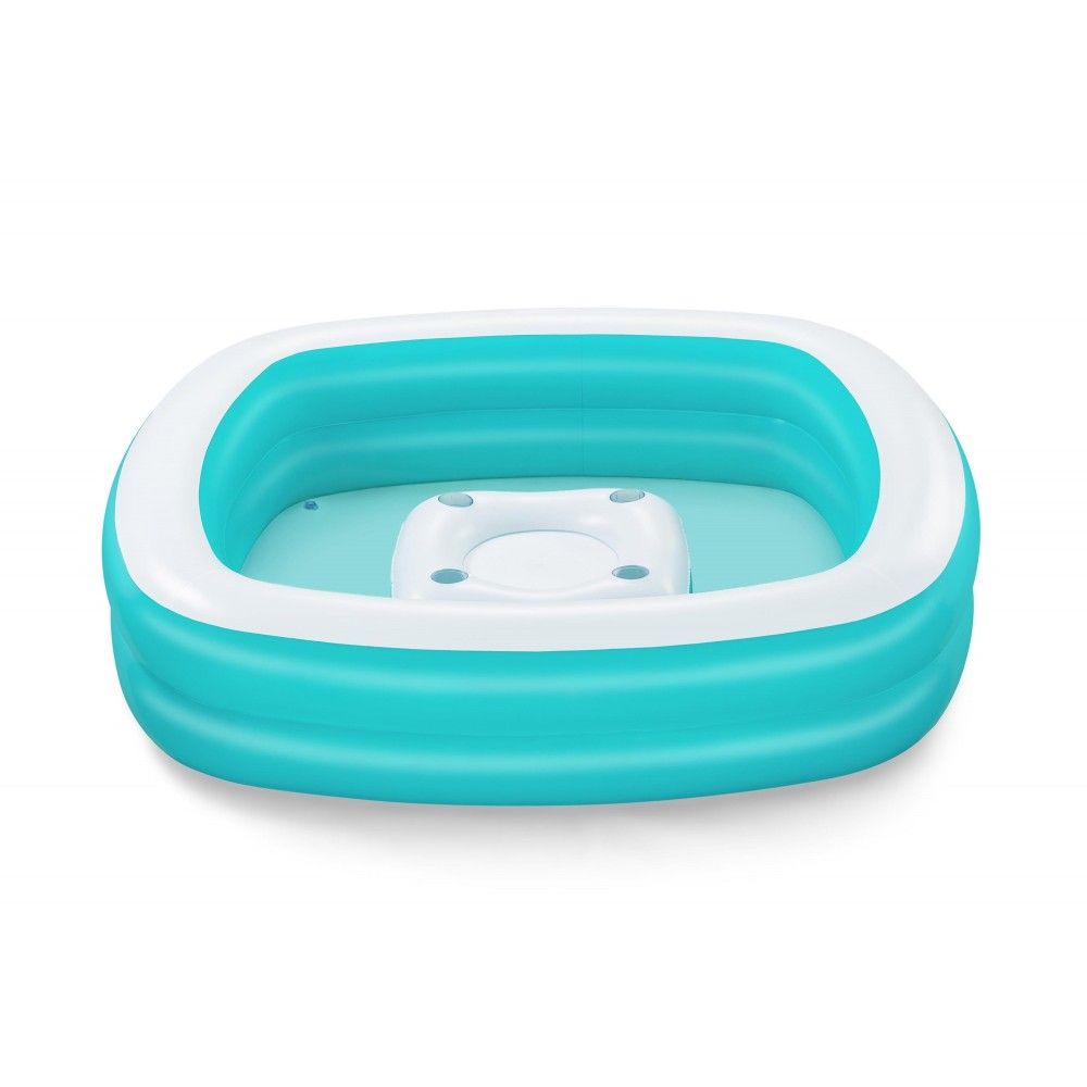 Bestway aufblasbarer Swimmingpool mit Schwimmtisch 218x218x48 +6 Jahre Garten 54446