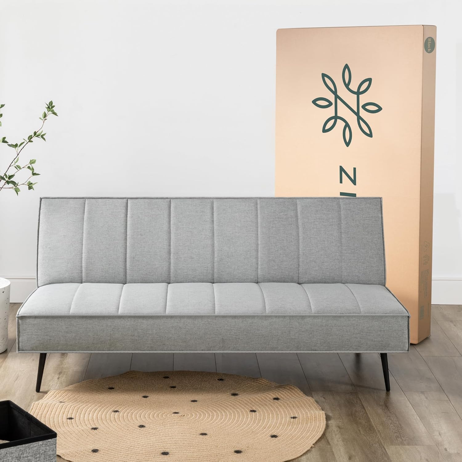 Zinus Quinn Click Clack sovesofa - 2-i-1 foldbar sovesofa - Velegnet til gæsteværelser og små rum - Grå