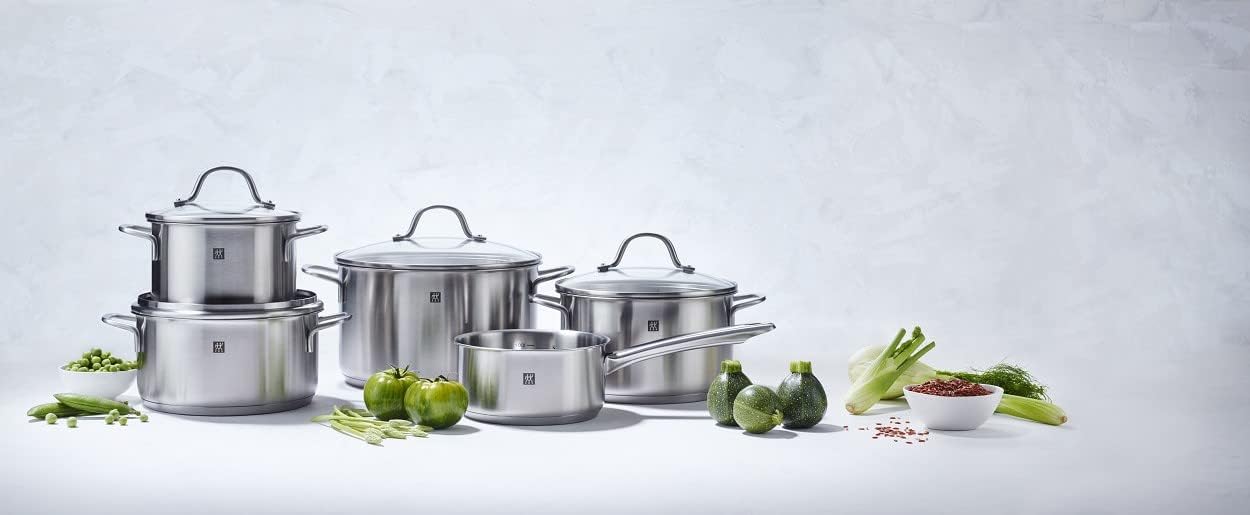 ZWILLING Flow Kochgeschirr-Set, 4 Deckel, induktionsgeeignet, Edelstahl, 5-teiliges Set