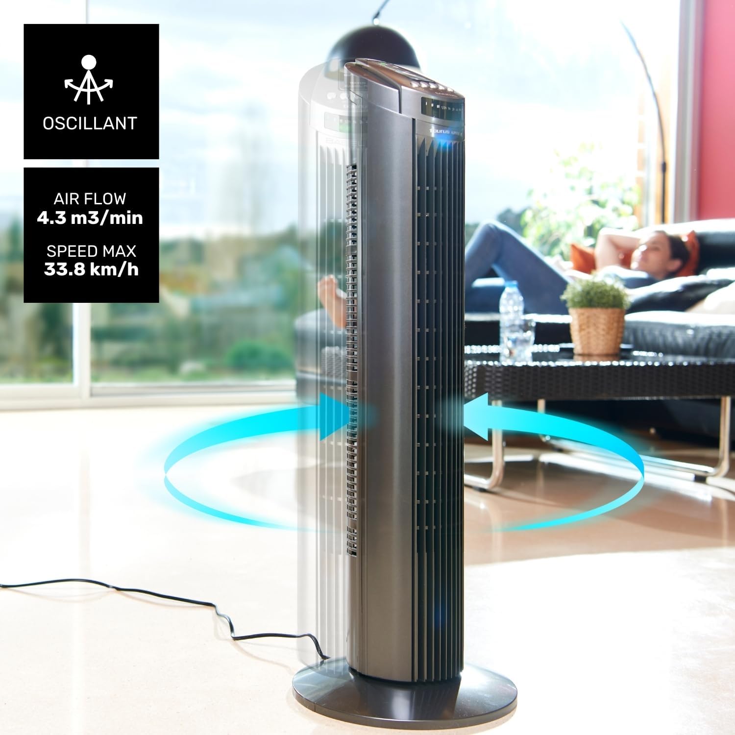 Ventilateur tour Taurus - New Babel 50 W, hauteur 86 cm