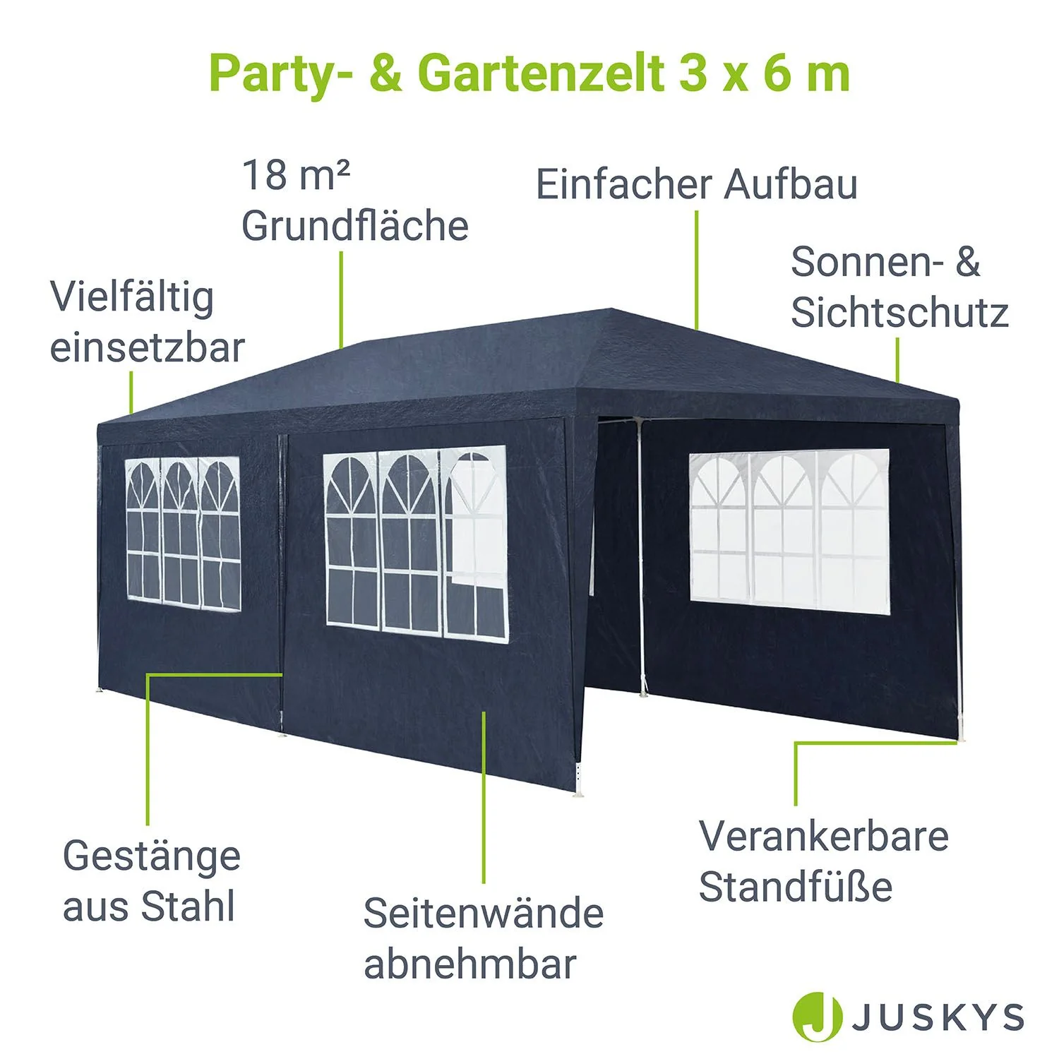 Partyzelt 2025, 3 x 6 m