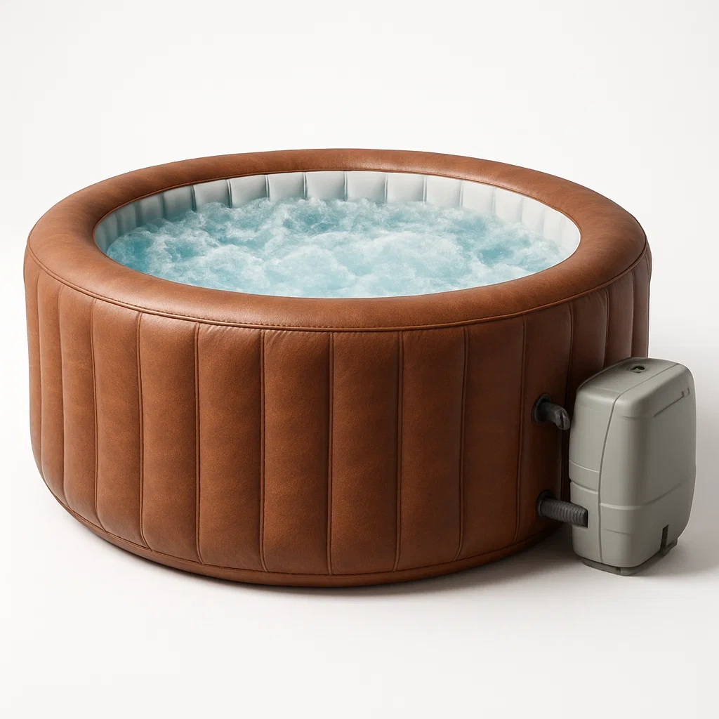 Spa gonflable rond 180 x 180 x 71 cm pour 4 personnes, couleur bois/beige PtrUmai323nR