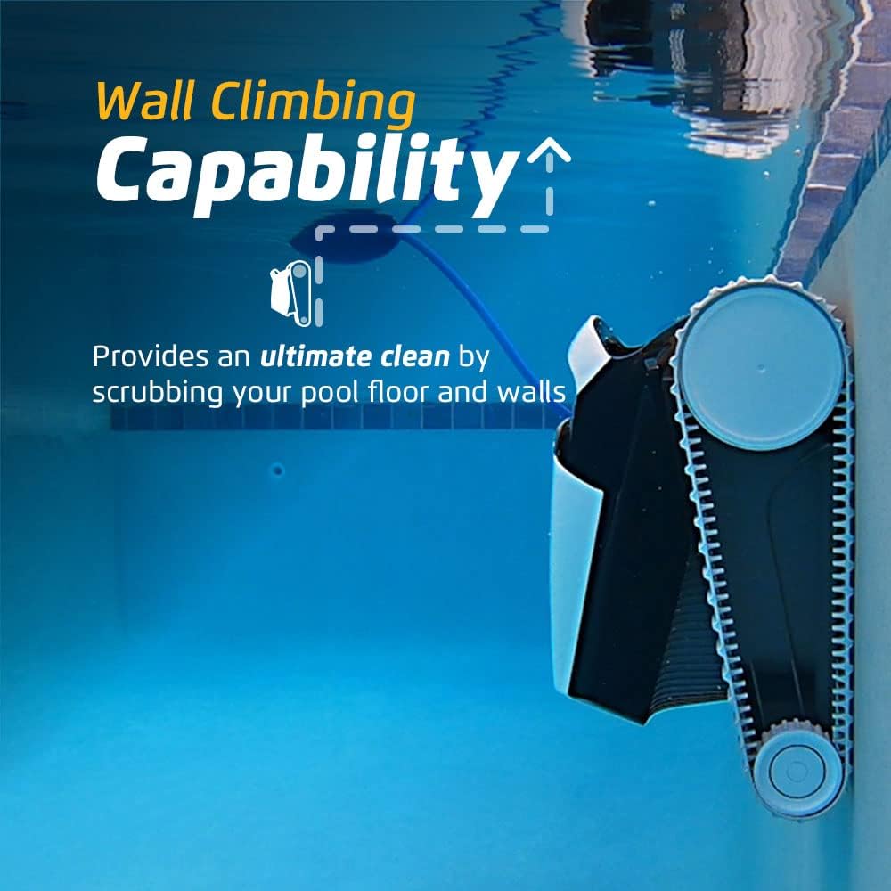 Robot nettoyeur de piscine 2025 pour piscines jusqu'à 9 mètres – Brosse de nettoyage et filtres à chargement par le haut