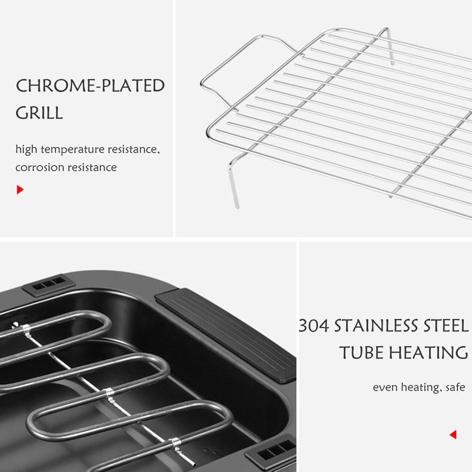 2000-Watt-Elektrogrill mit 2 Höheneinstellungen