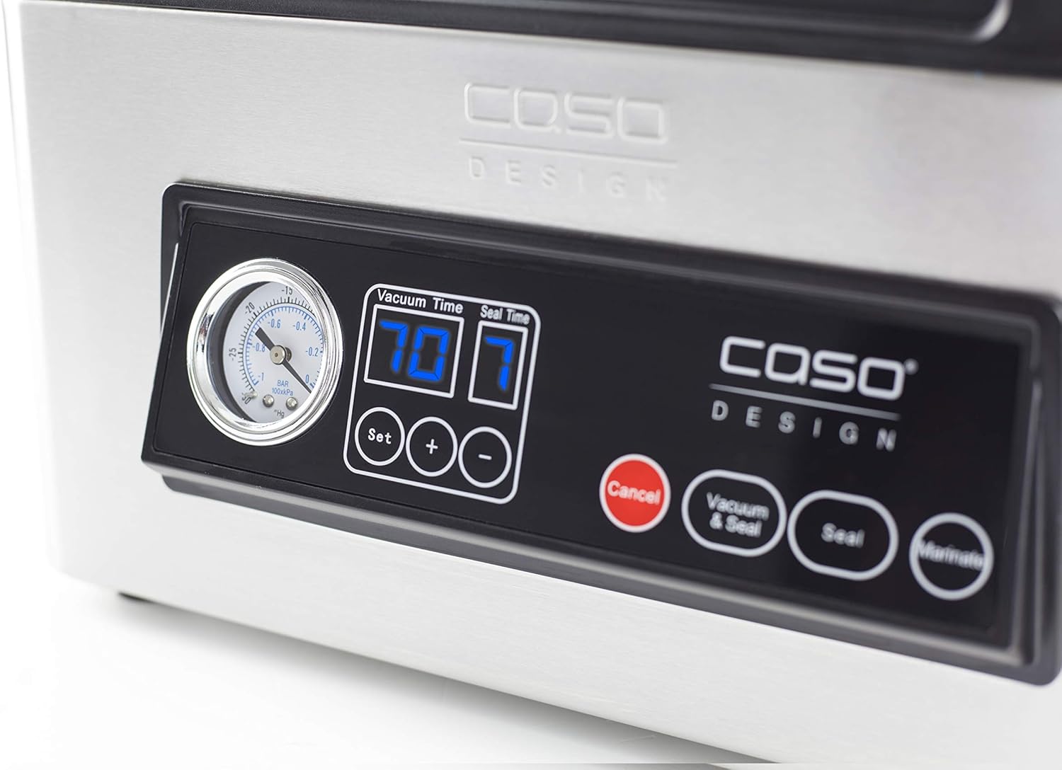 CASO VacuChef 40 – Professioneller Kompakt-Vakuumierer – Leistungsstarke Vakuumleistung von 70 l/min – 3-Liter-Kammer – Edelstahl