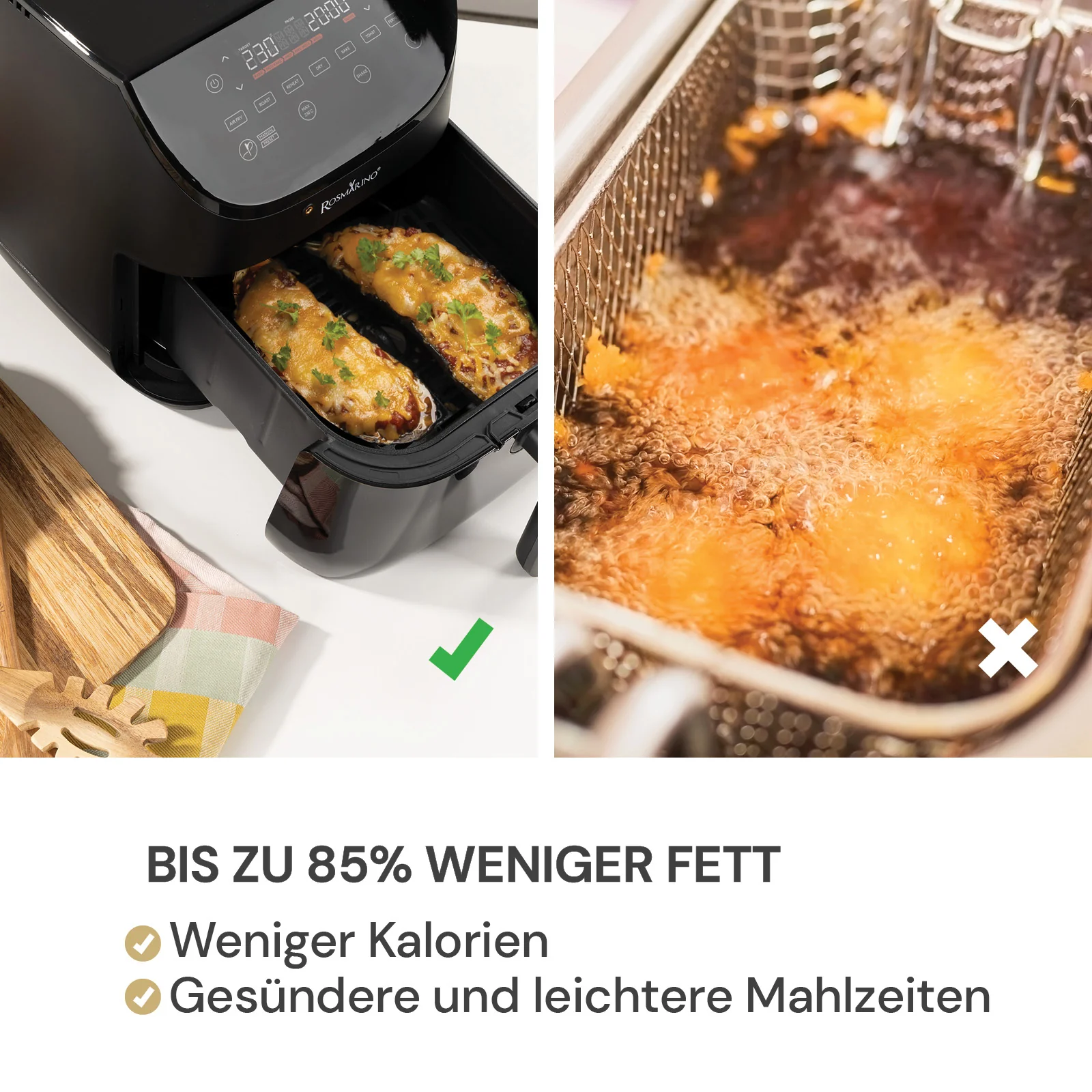2025 Rosmarino TempSense Heißluftfritteuse – 6 L