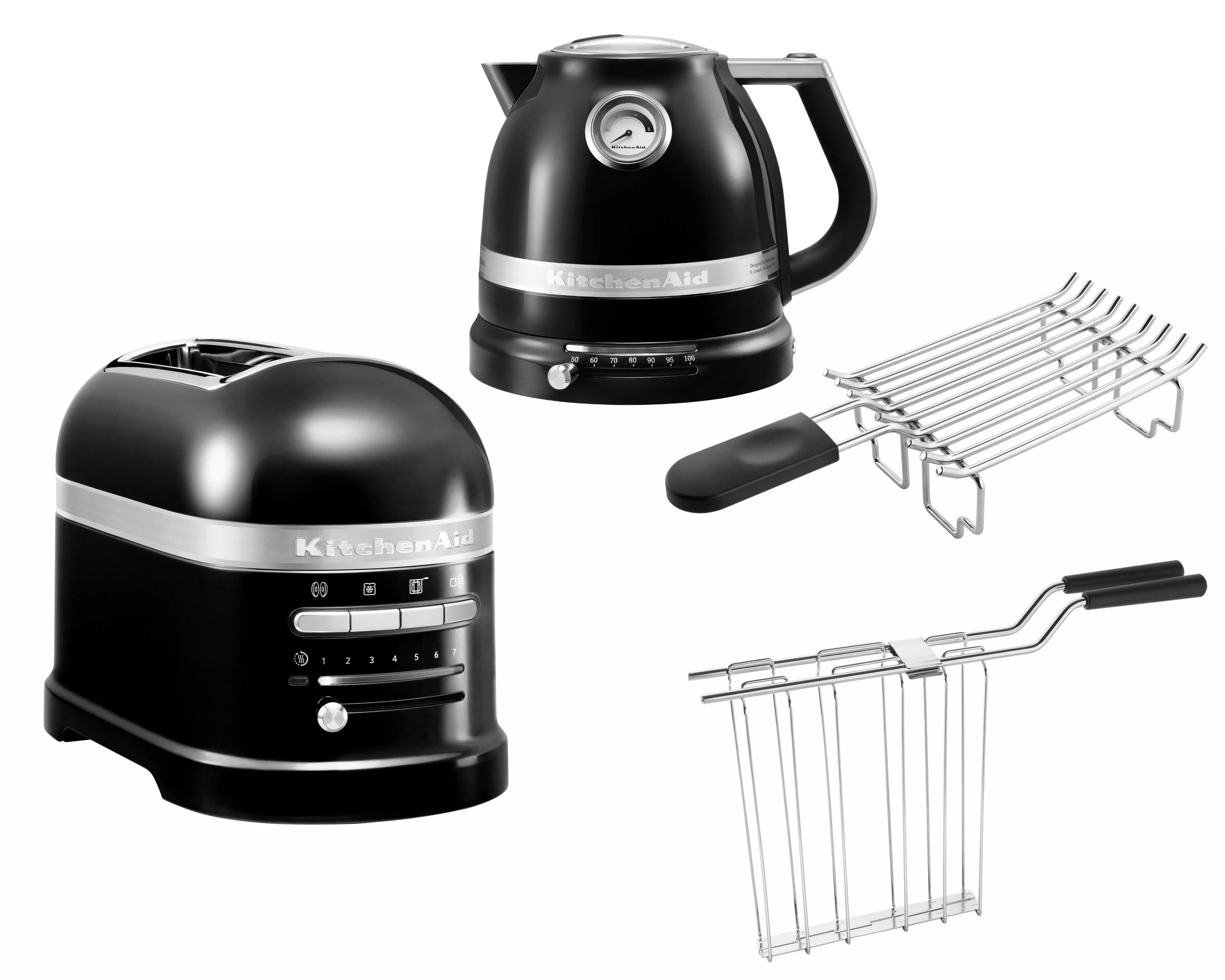 KitchenAid Artisan Frühstücksset 2025 mit Wasserkocher 5KEK1522, 2-Schlitz-Toaster 5KMT2204 und Brötchenhalter