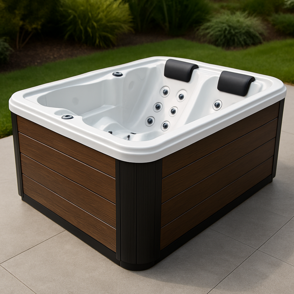 Spas rigides 200x150x85 Brun foncé/Noir/Blanc UxsxbOB486Jw