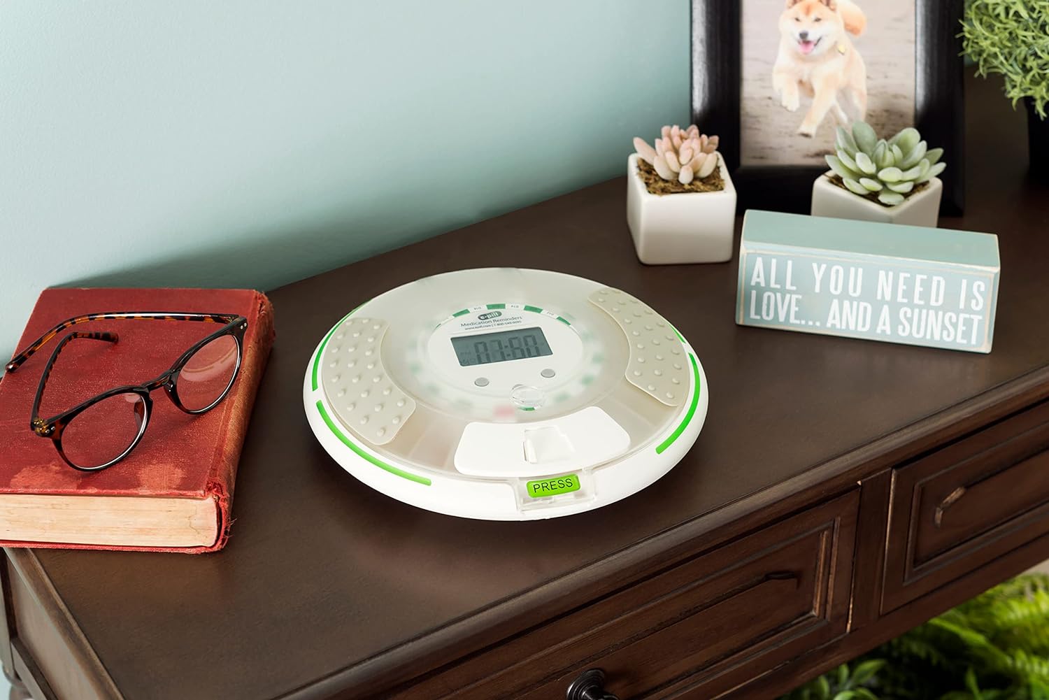 e-Pill Voice - Distributeur automatique de pilules avec verrouillage - Vous rappelle avec une voix amicale