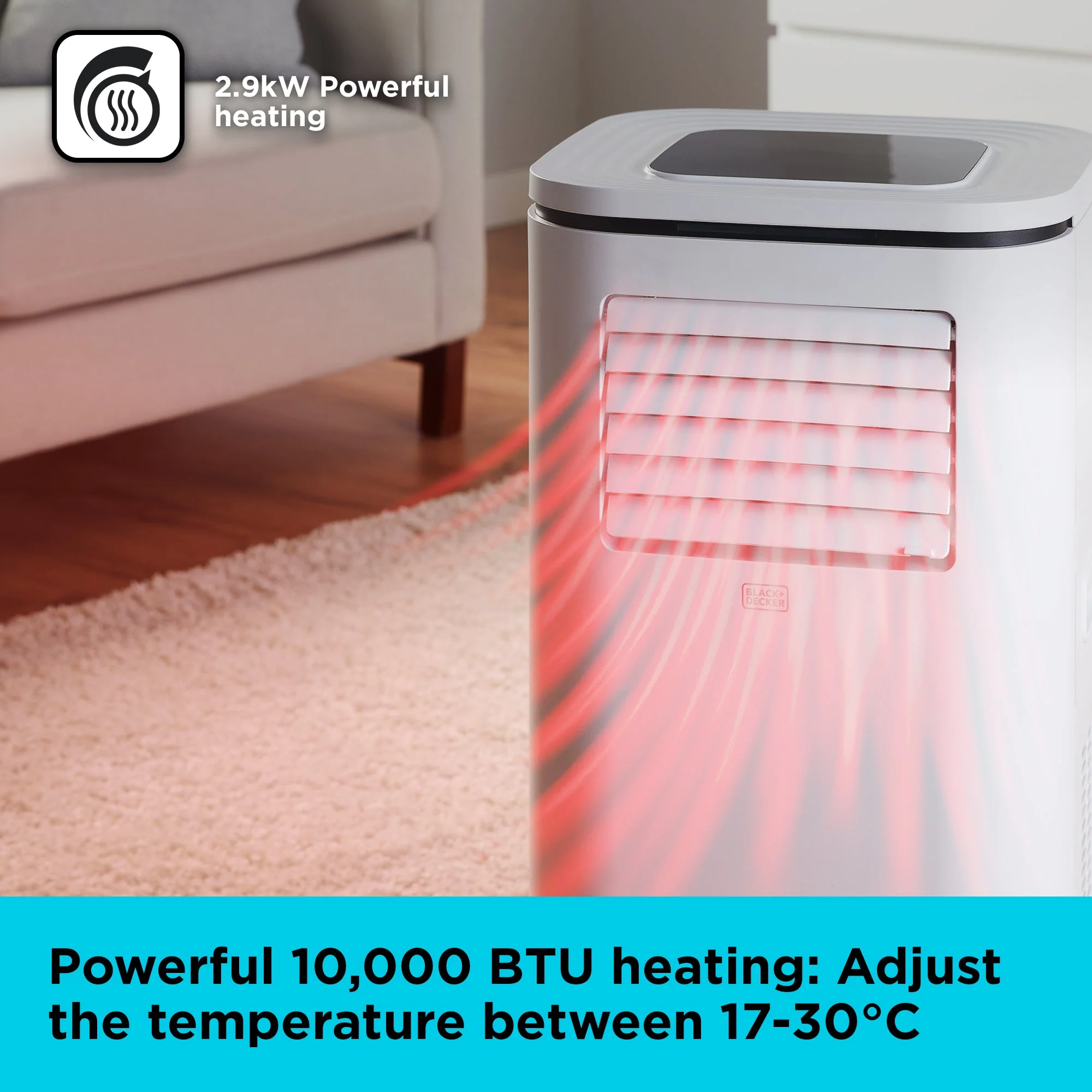 Black+Decker BXAC40011GB 4-i-1 bærbar klimaanlæg 12000 BTU