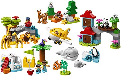 LEGO DUPLO Welt Tiere Stadt 10907, Exklusives Bausteinset (121 Teile)