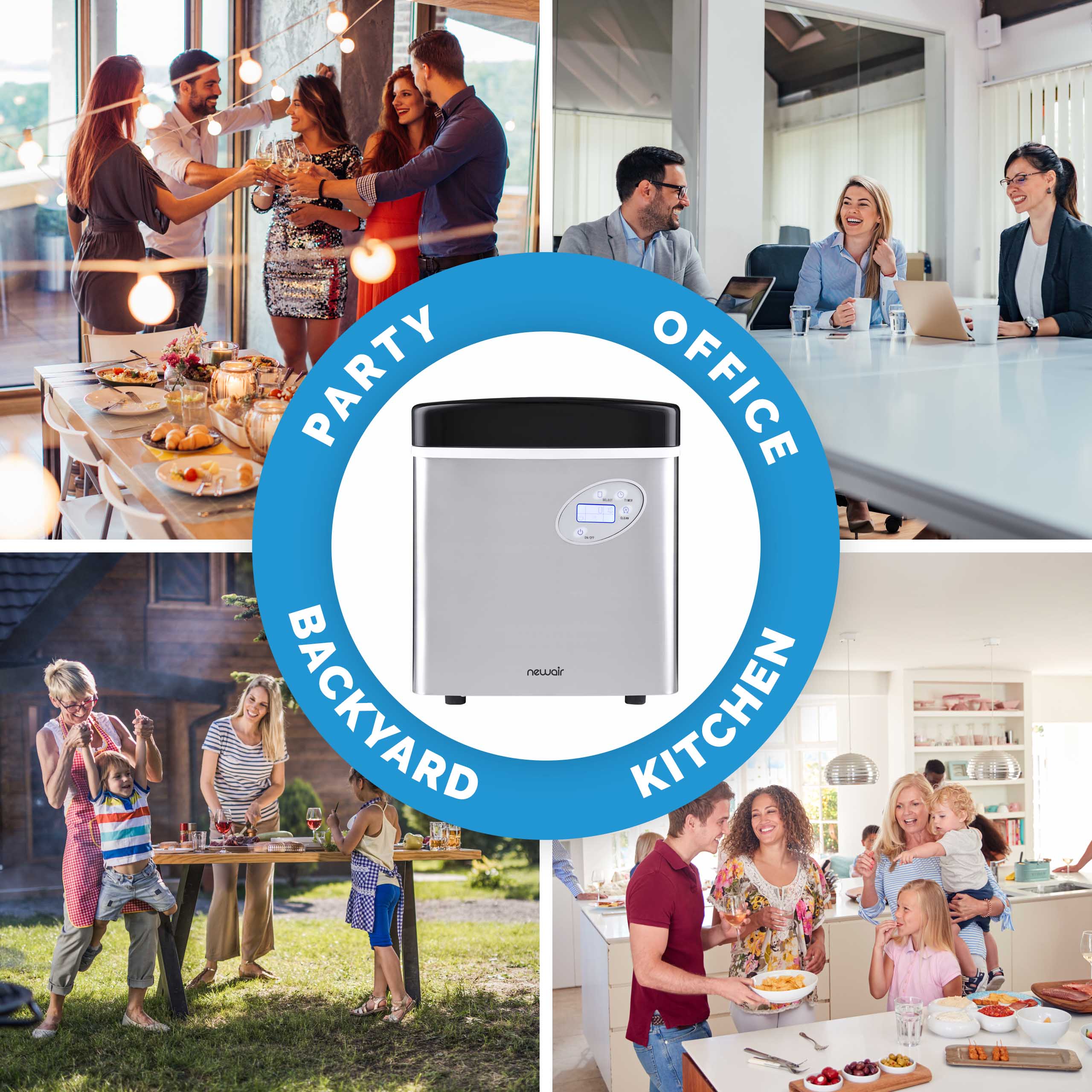 Newair® Tisch-Eiswürfelbereiter 2025 – Kugelförmige Eiswürfel. Rot