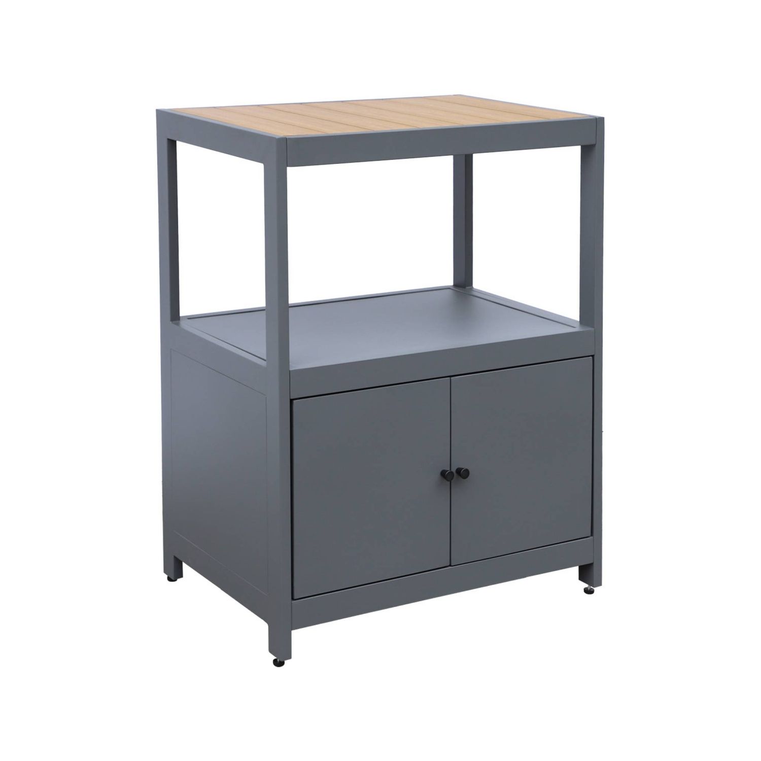 Udendørskøkken i aluminium og polywood med 2 døre, antracit