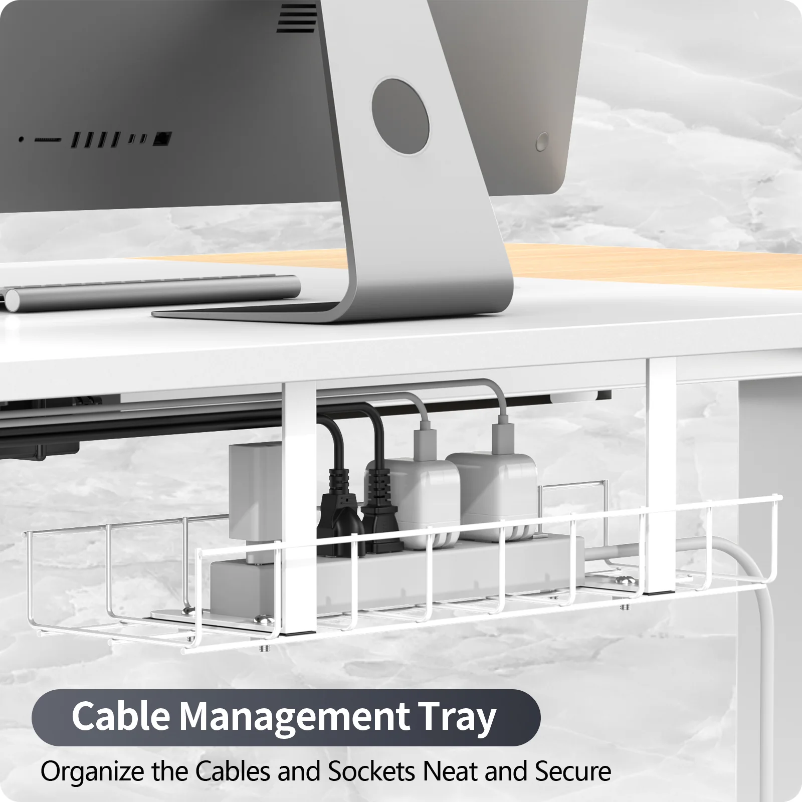 Maidesite M2 höhenverstellbarer elektrischer Schreibtisch, 140 x 71 cm, mit Zubehörset für das Homeoffice