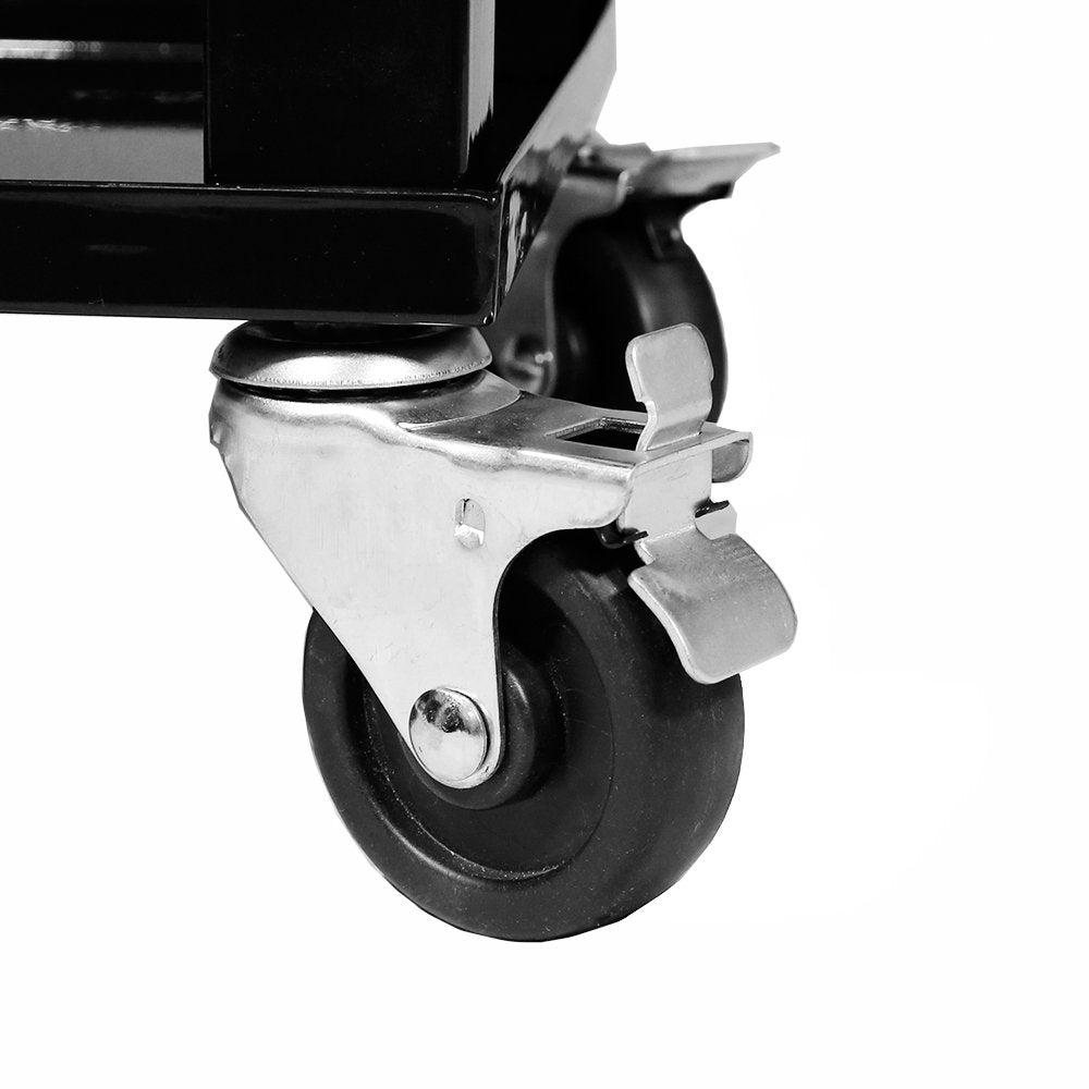 Rollbarer Kühlwagen (80 Liter) für Terrasse und Partys (Modelljahr 2025). Grau. Tragbarer Getränkewagen mit Ablage, Halterung und Dosenöffner.