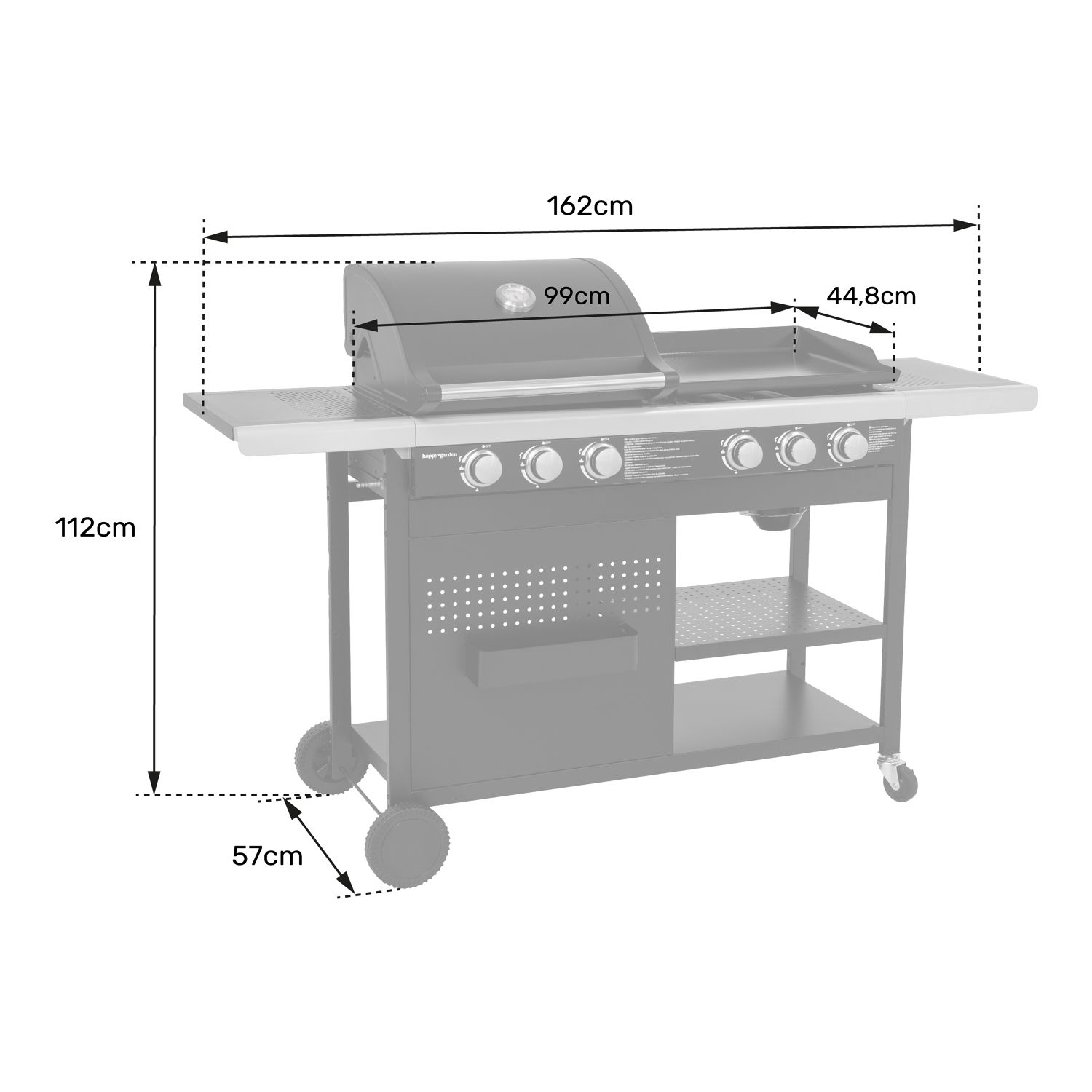 Vesuvio Duo Gasgrill – 3 Brenner + 3-Brenner-Grillplatte