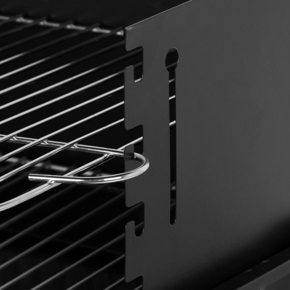 Tragbarer Stahlgrill 55 x 43 x 82 cm - Aktive. Schwarz