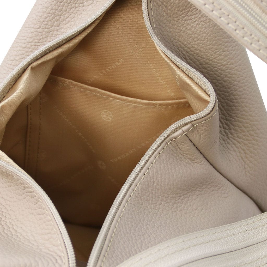 Shanghai - Italian leather backpack - pebbled leather | TL141881