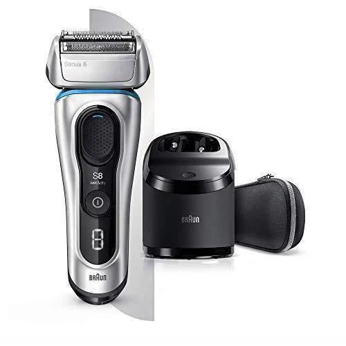 2025 Braun Series 8 8390cc barbermaskine til mænd – våd- og tørbarbering. 100% vandtæt. Sølv
