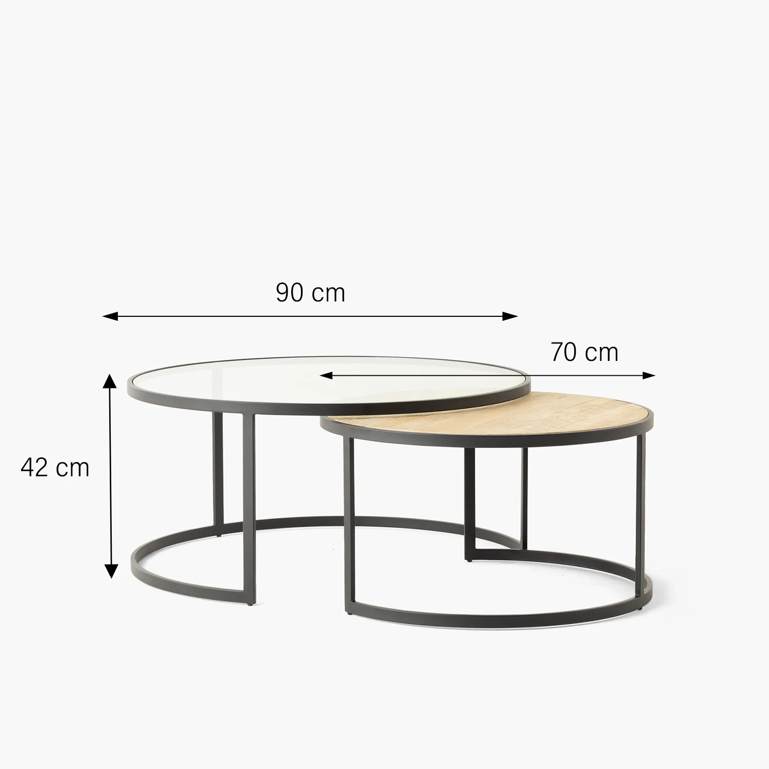 Table gigogne Lexington 2025 Chêne/Verre