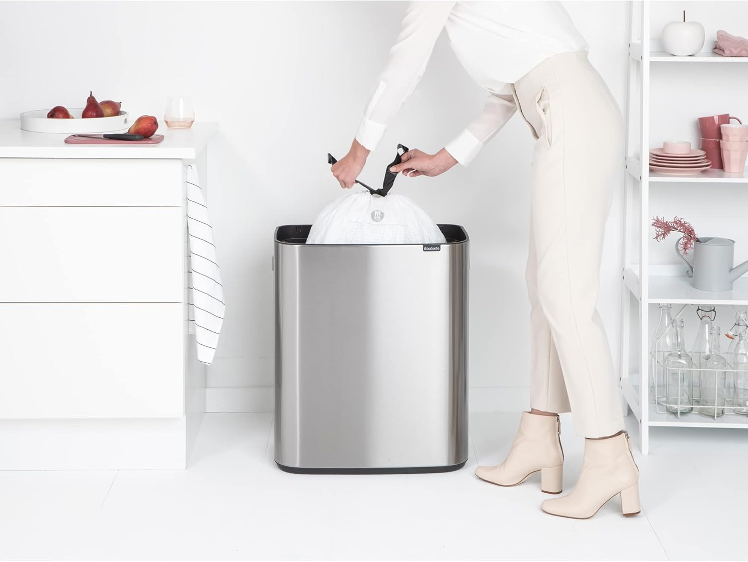 Brabantia Abfalleimer, Stahl matt, Anti-Fingerprint, 2 x 30 l