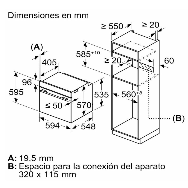 Balay 3hb5158n2 Backofen, Schwarzes Glas, Aqualisis